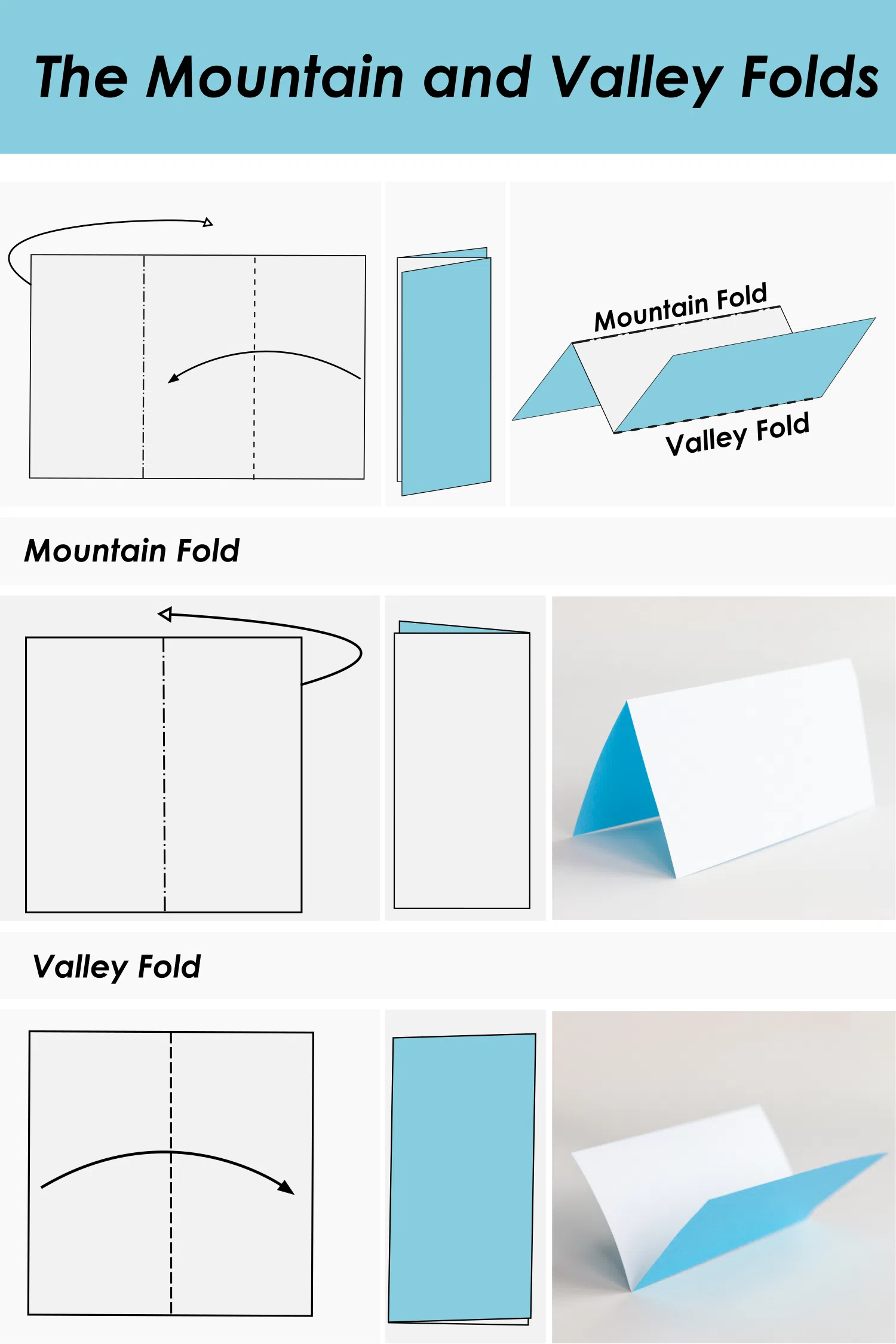 mountain and valley fold| origami ok 