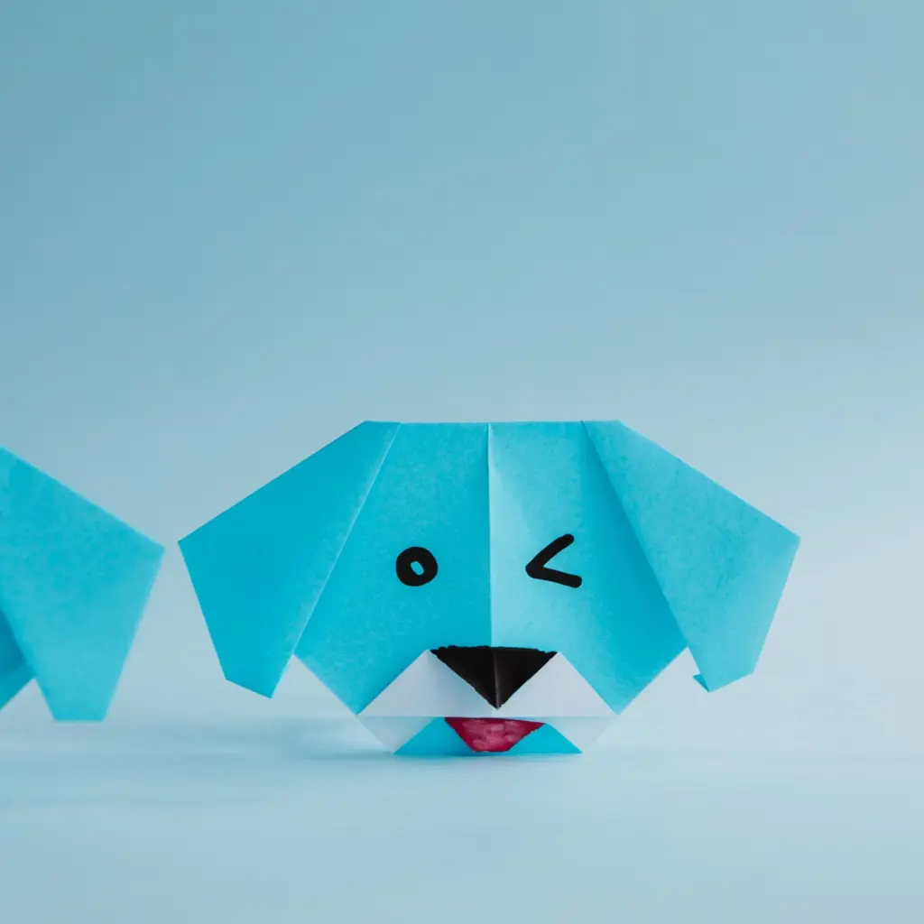 origami dog face | Origami Ok