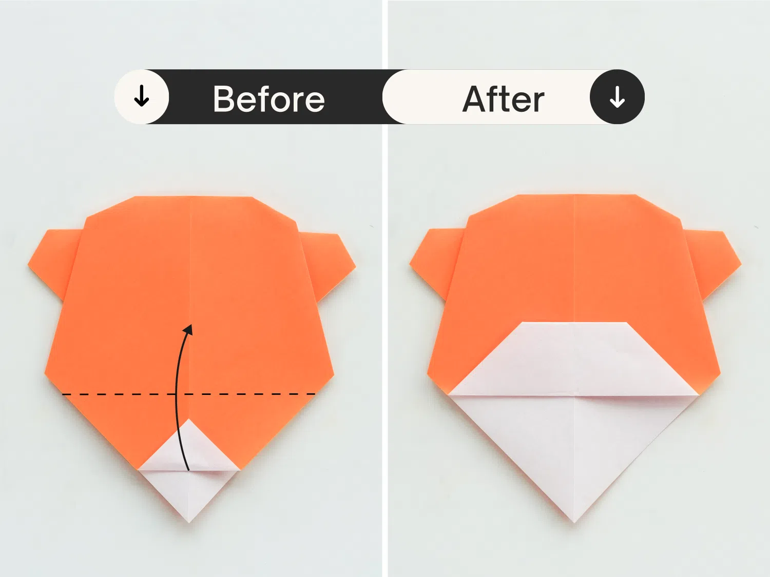 origami bear face