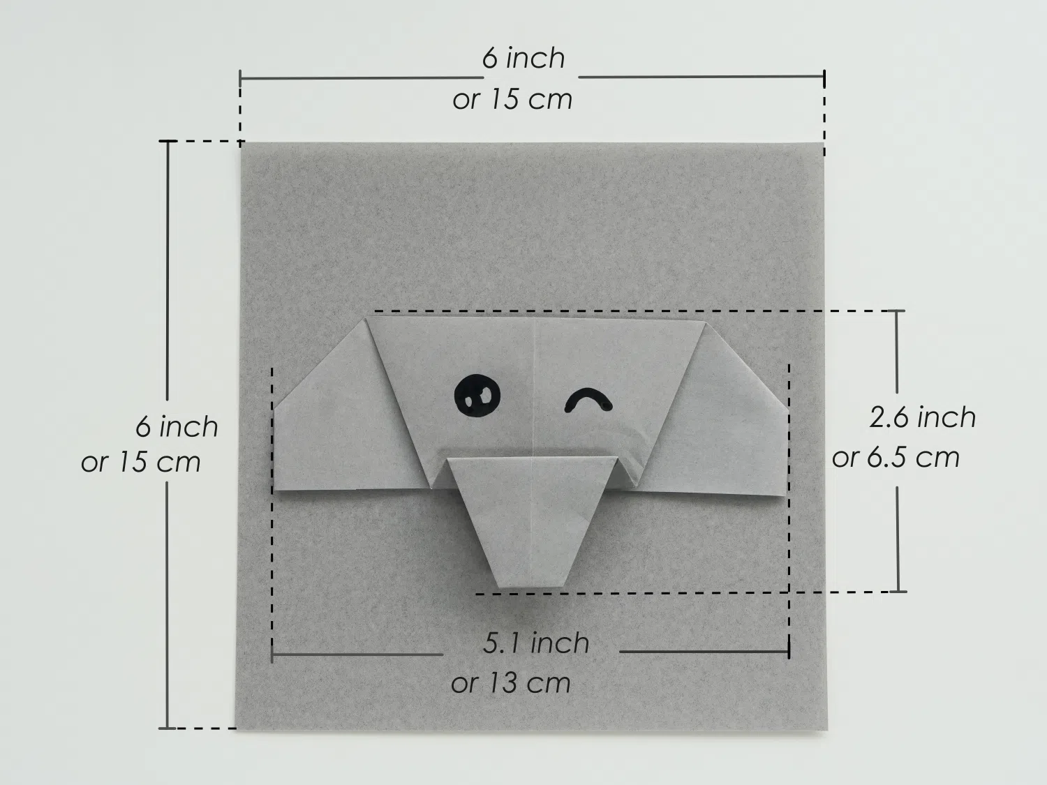 origami elephant face