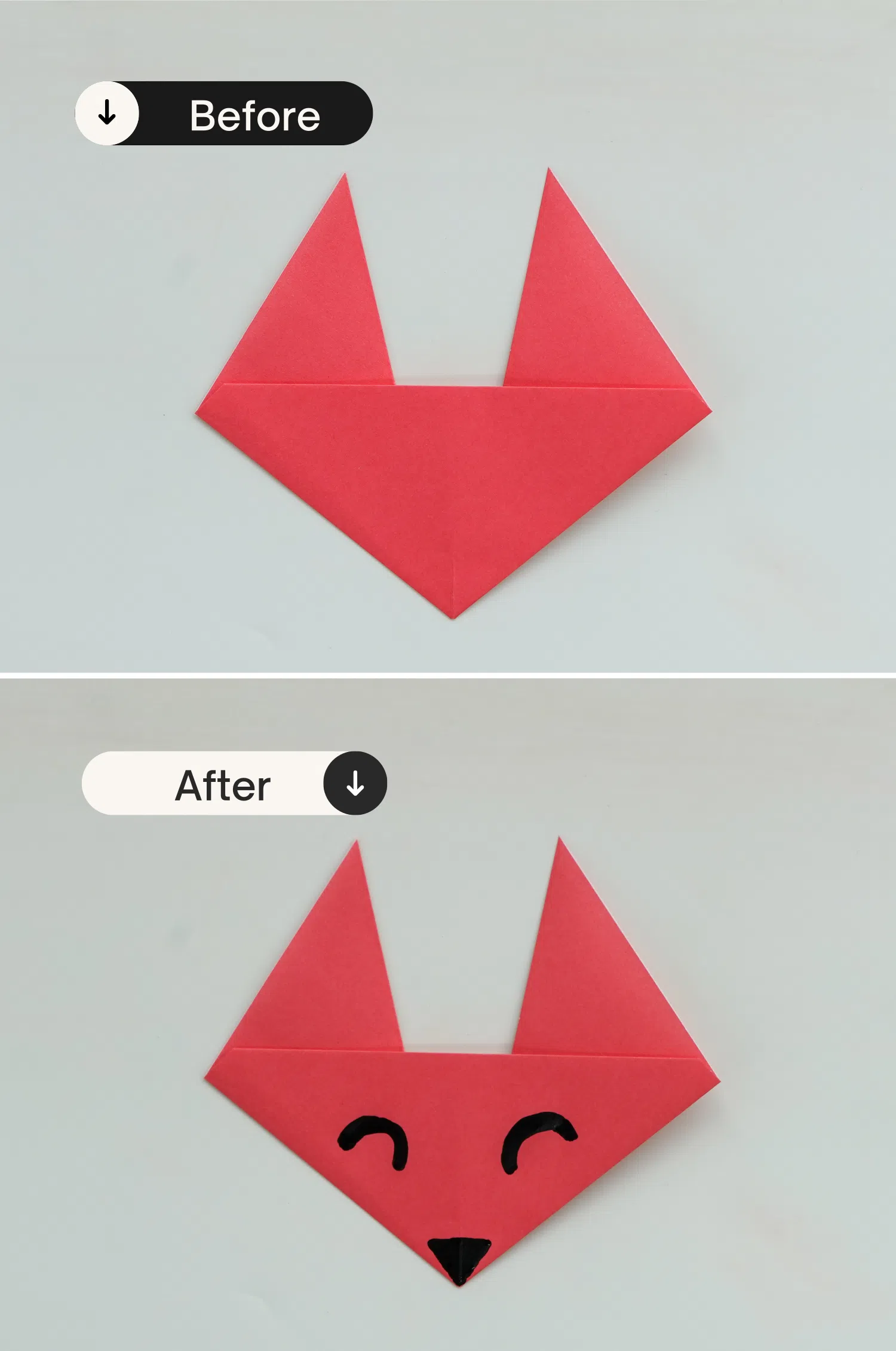 origami fox face