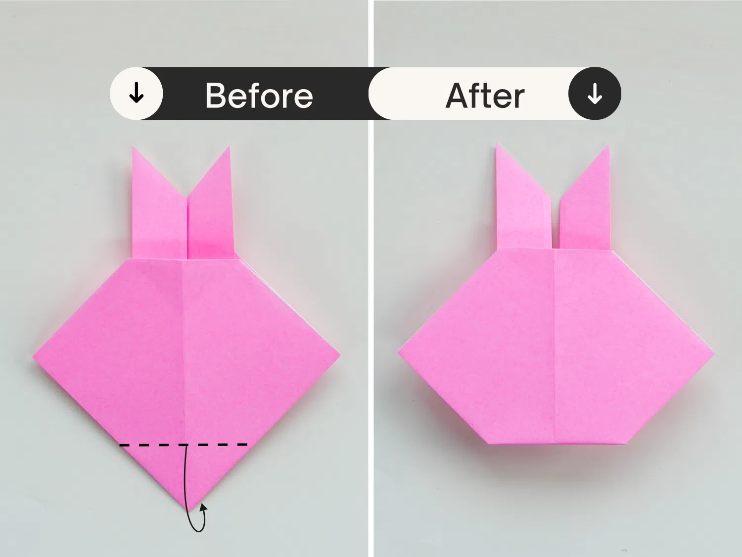 origami rabbit face