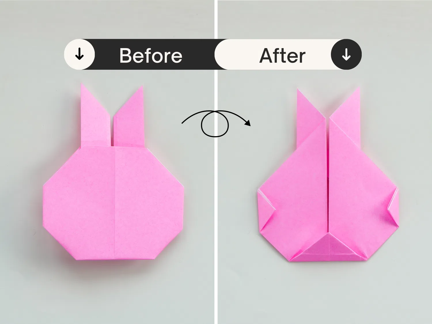 origami rabbit face