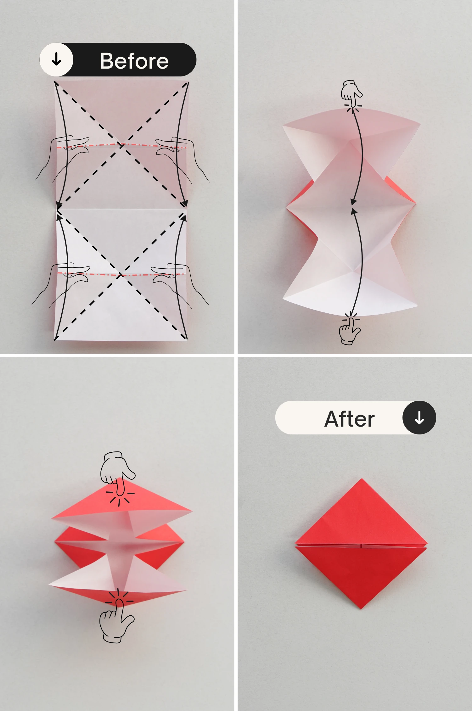 origami blossom heart | Origami Ok