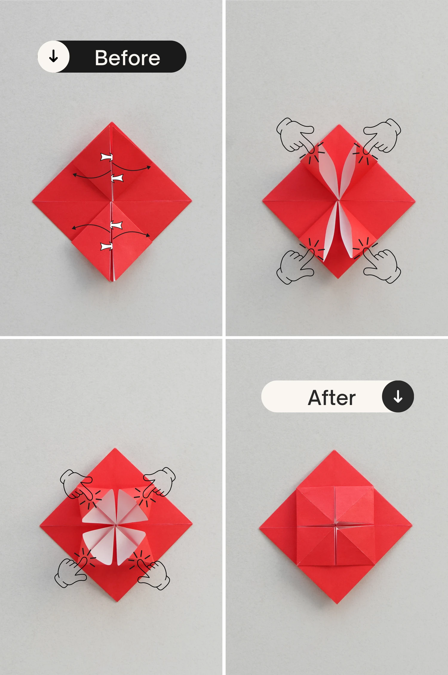 origami blossom heart | Origami Ok