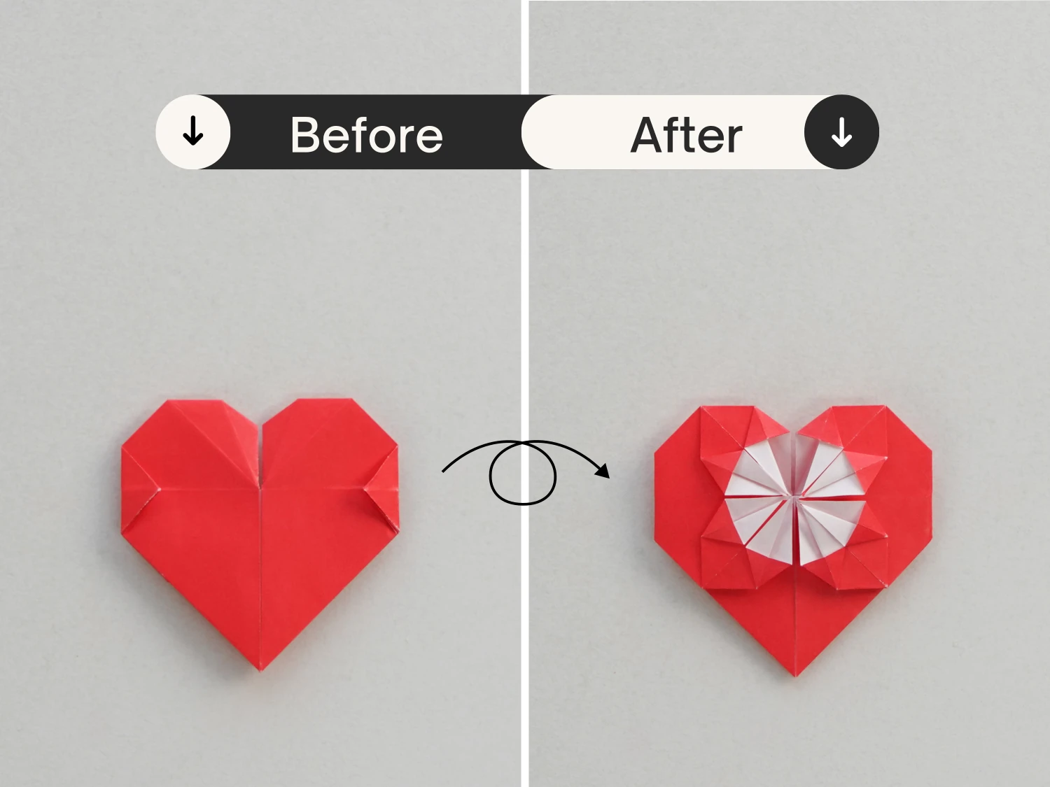 origami blossom heart | Origami Ok