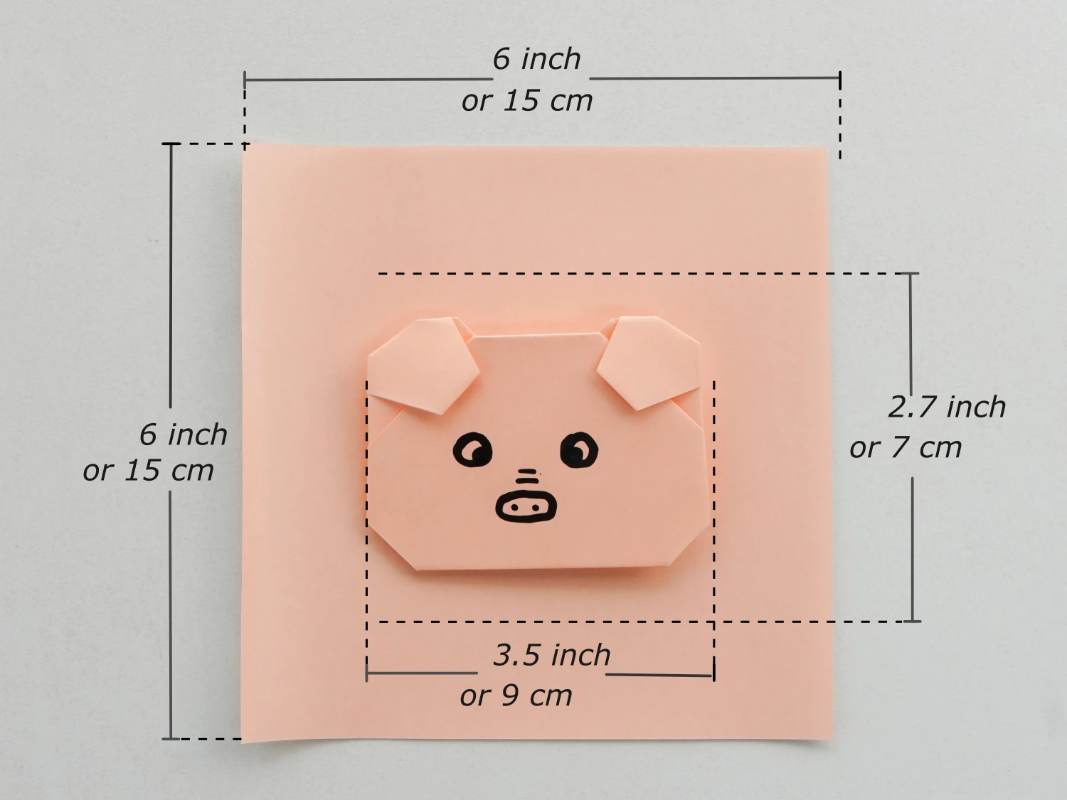 origami pig face | Origami Ok