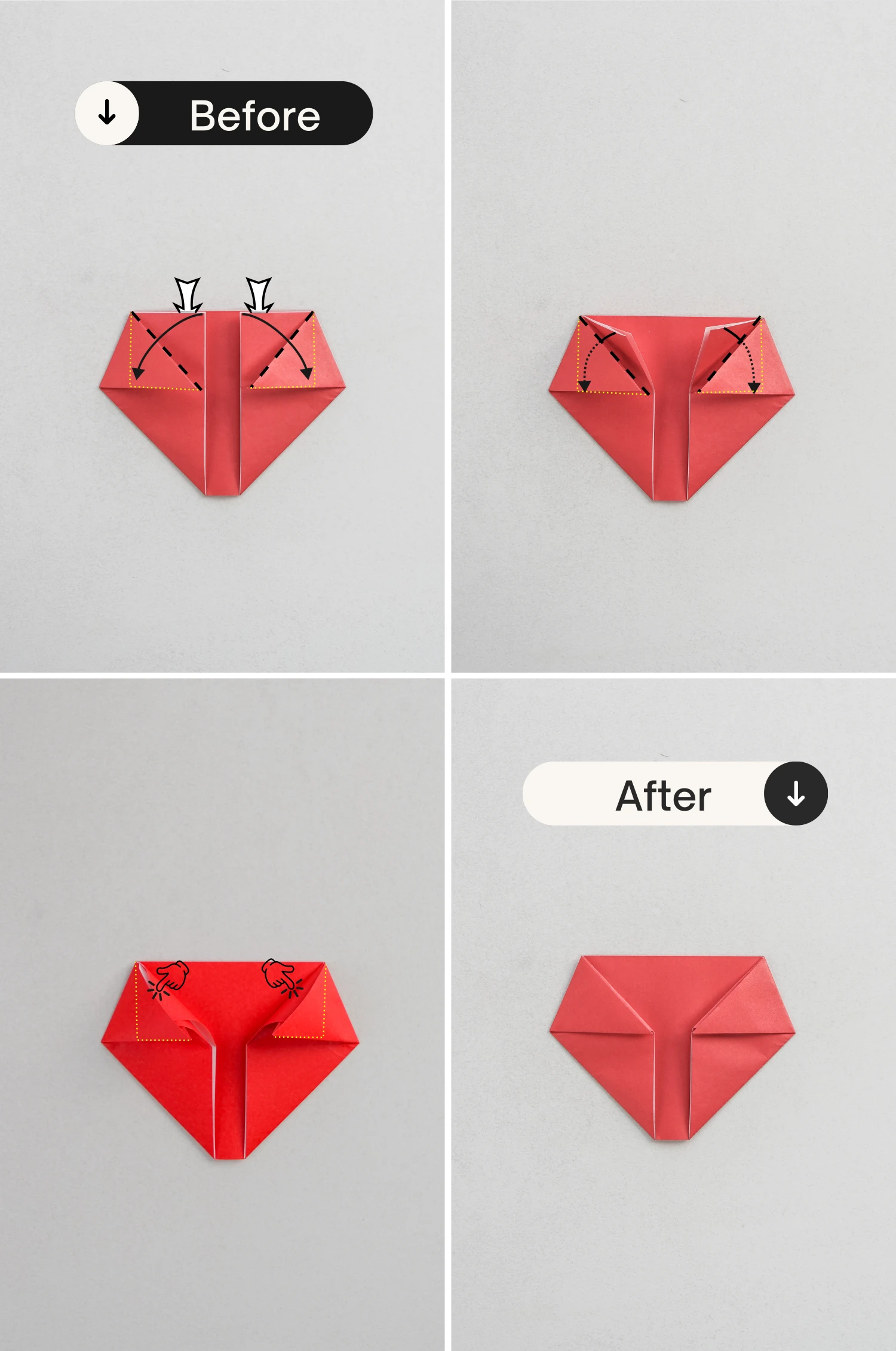 origami puffy heart | Origami Ok