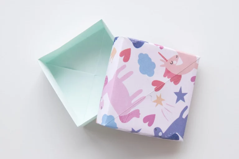 Easy Origami Box With Lid – Masu Square Box