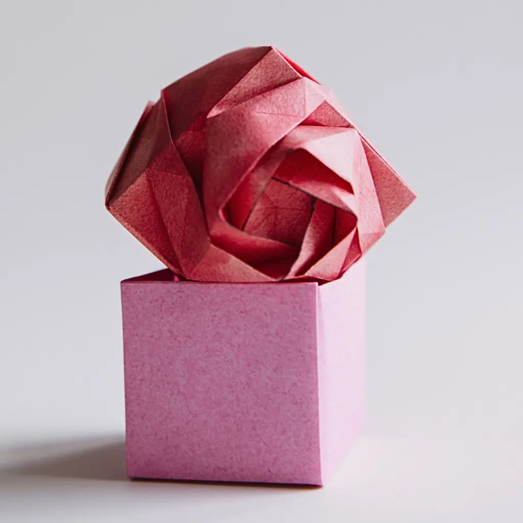 origami blossom rose box| origamiok.com