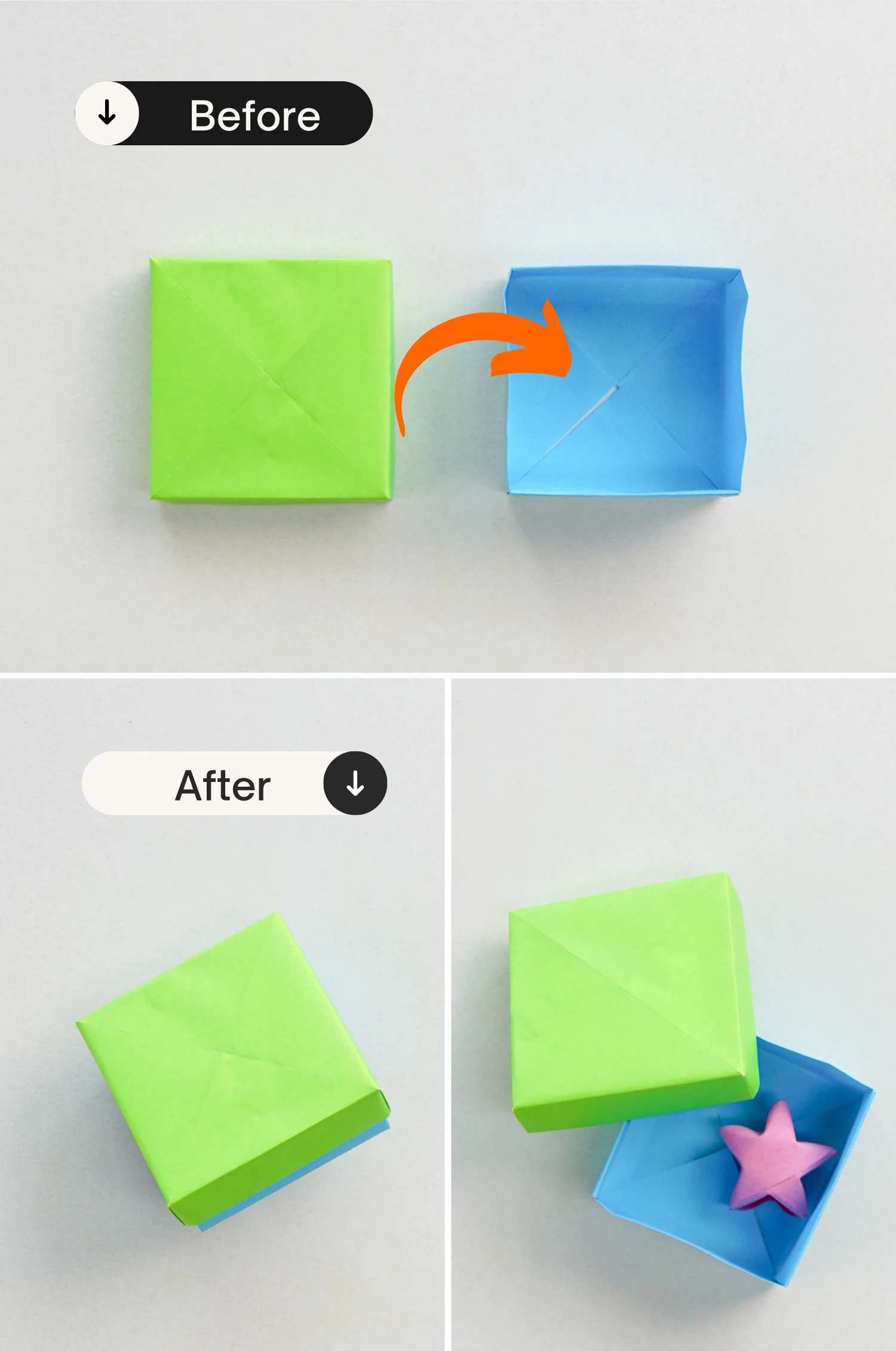 origami box with lid | origamiok.com