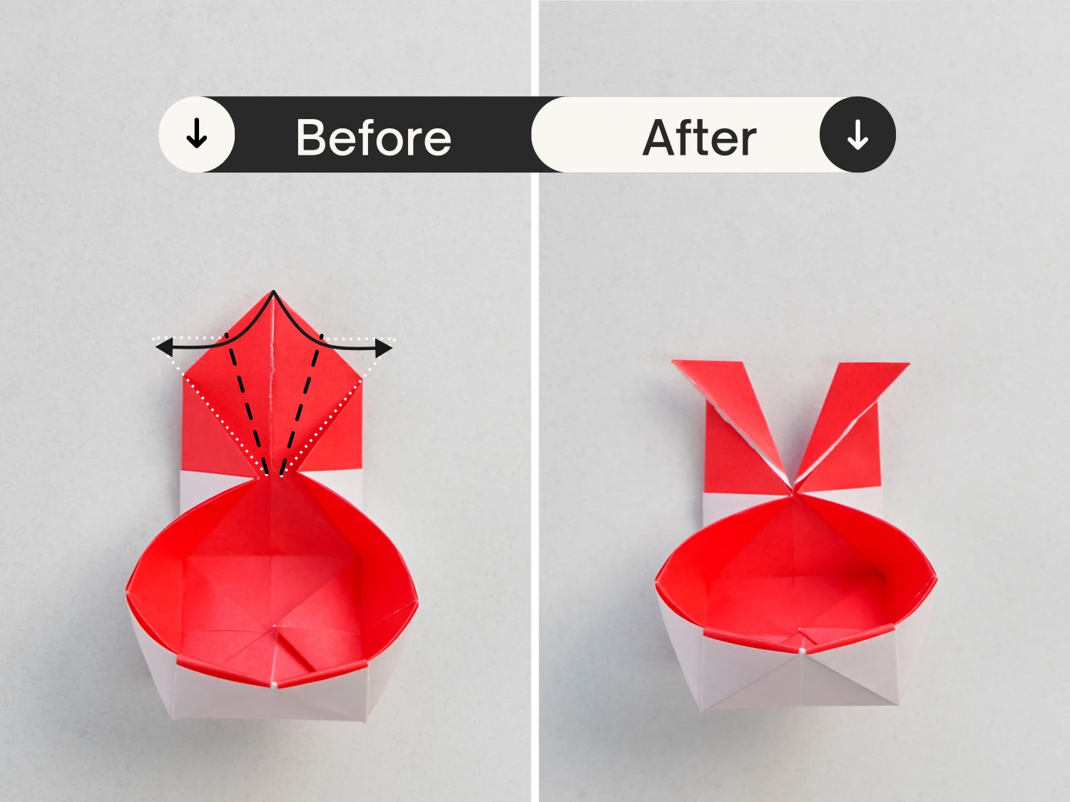 origami bunny box | origamiok.com