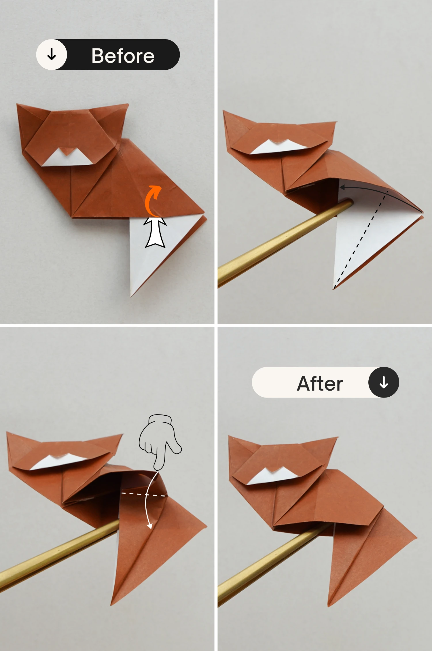 origami cat| origamiok.com