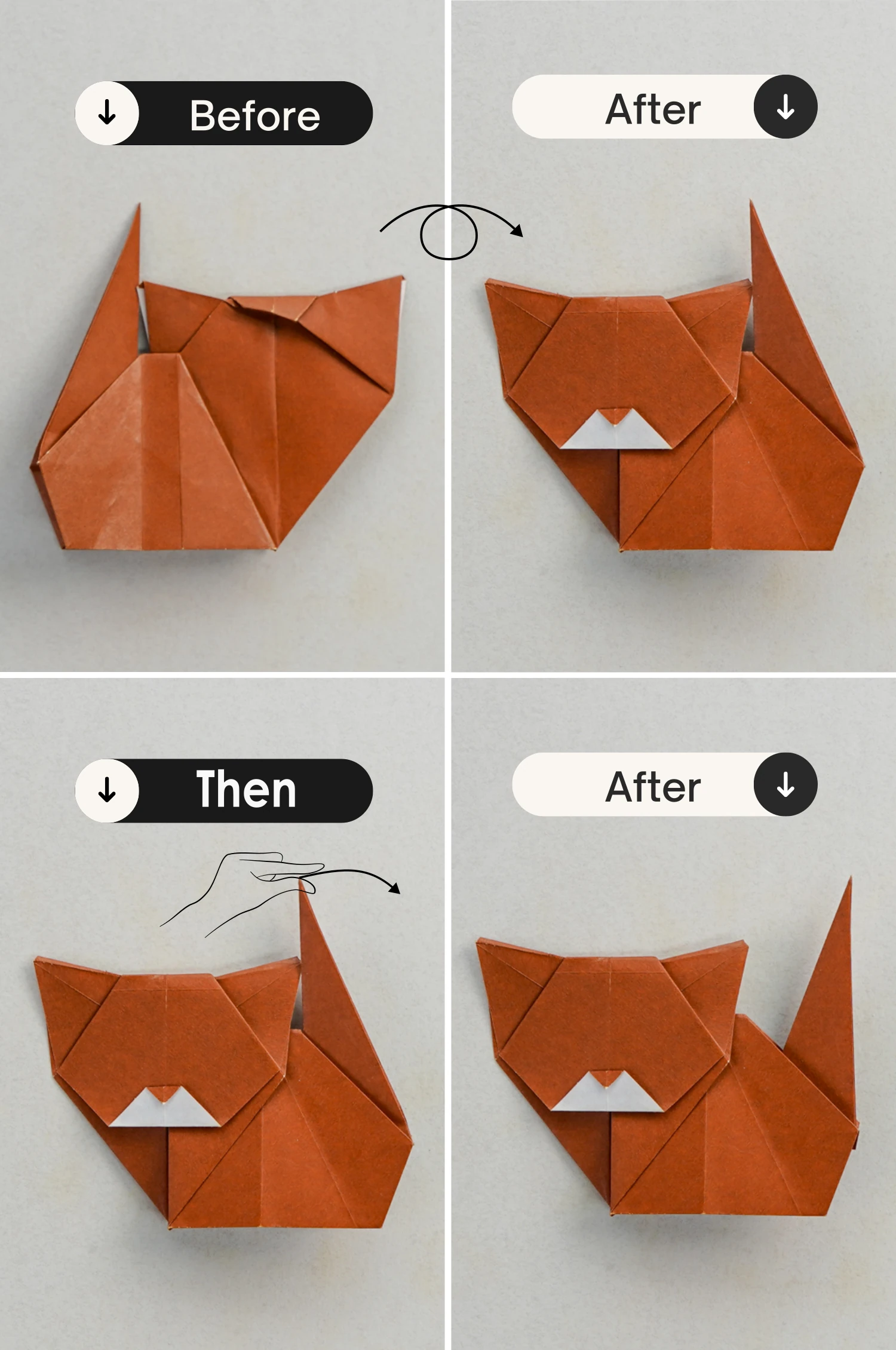 origami cat| origamiok.com