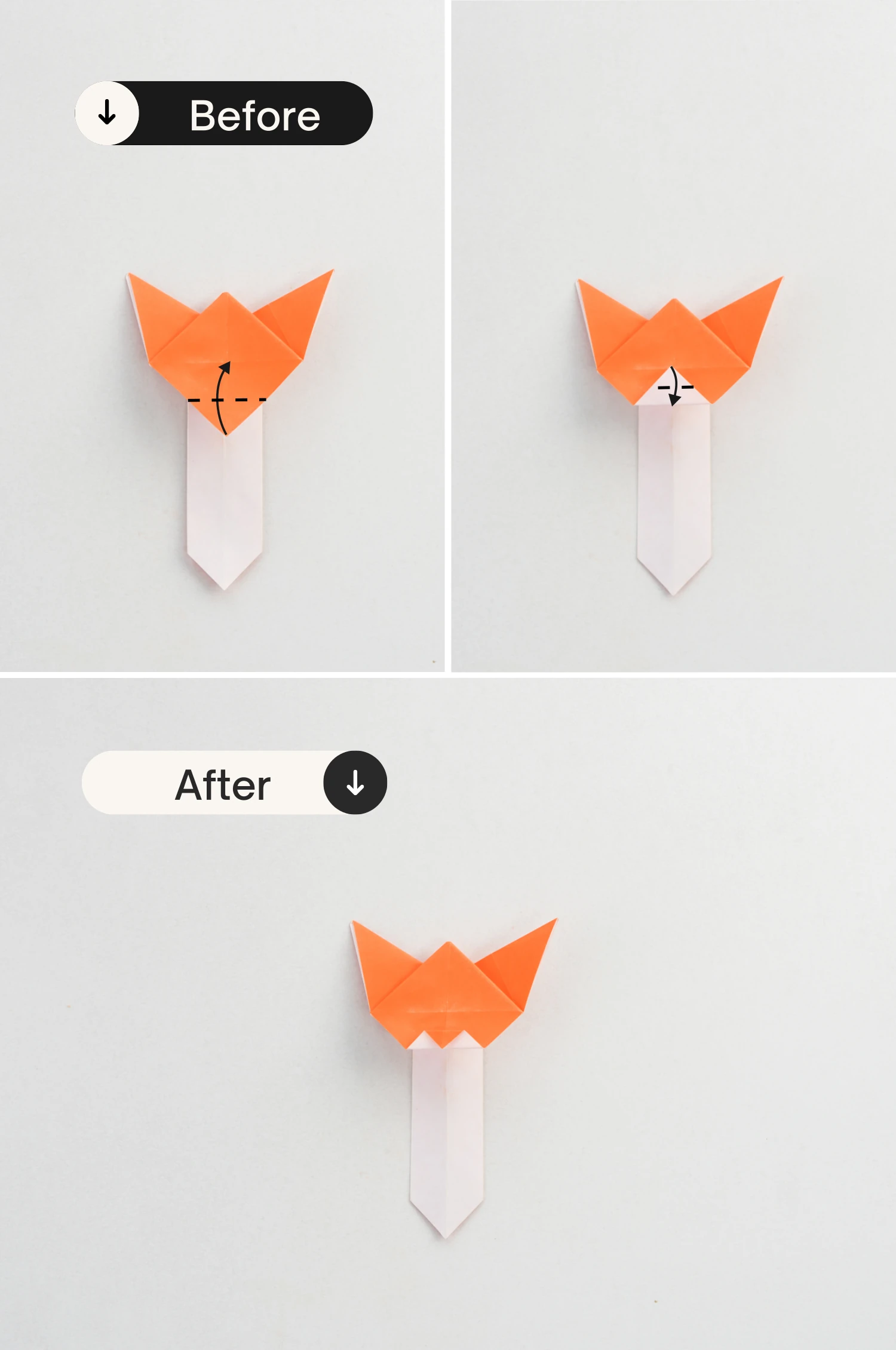 origami cat bookmark | origamiok.com