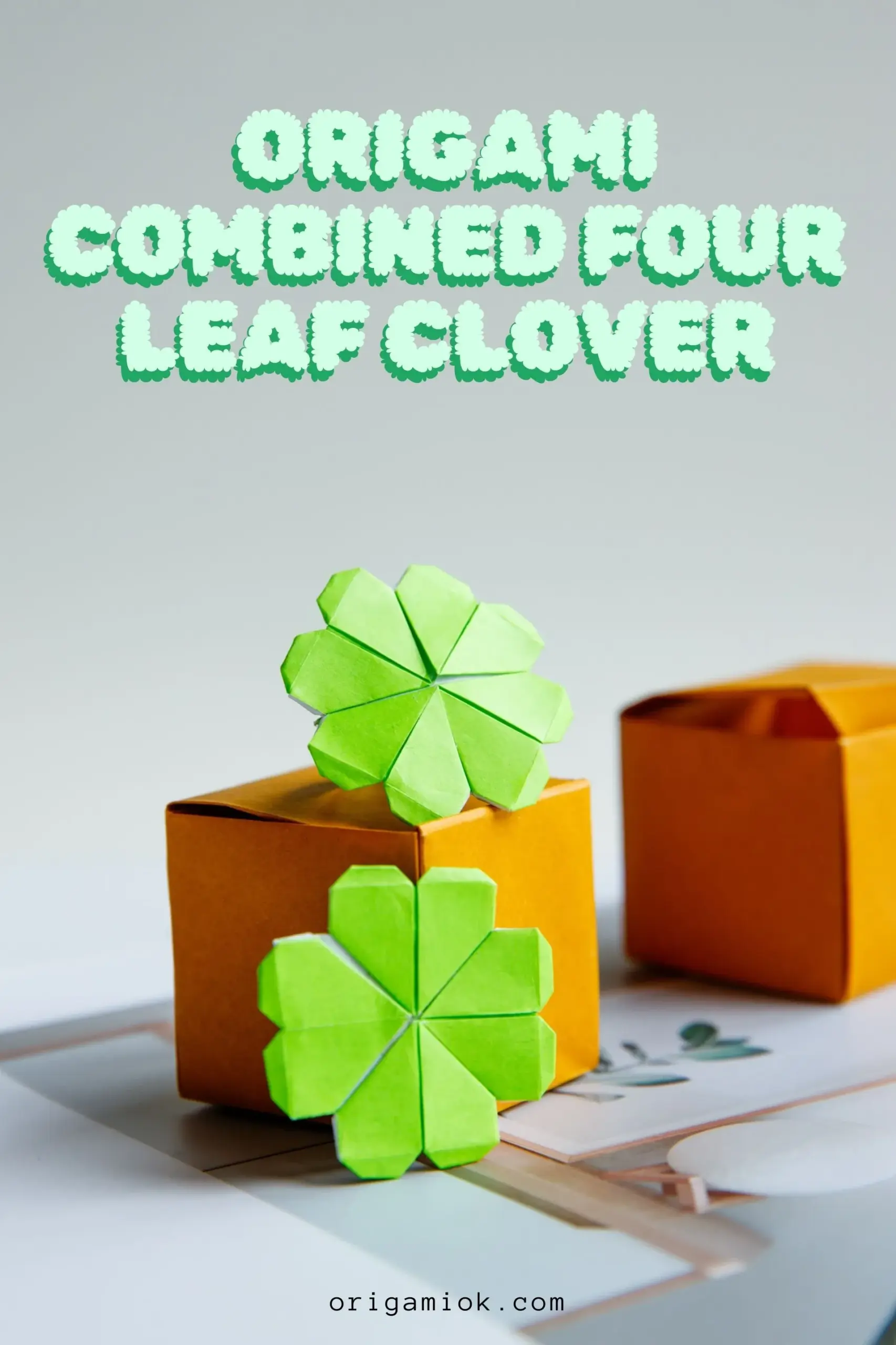 origami combined four leaf clover| OrigamiOk