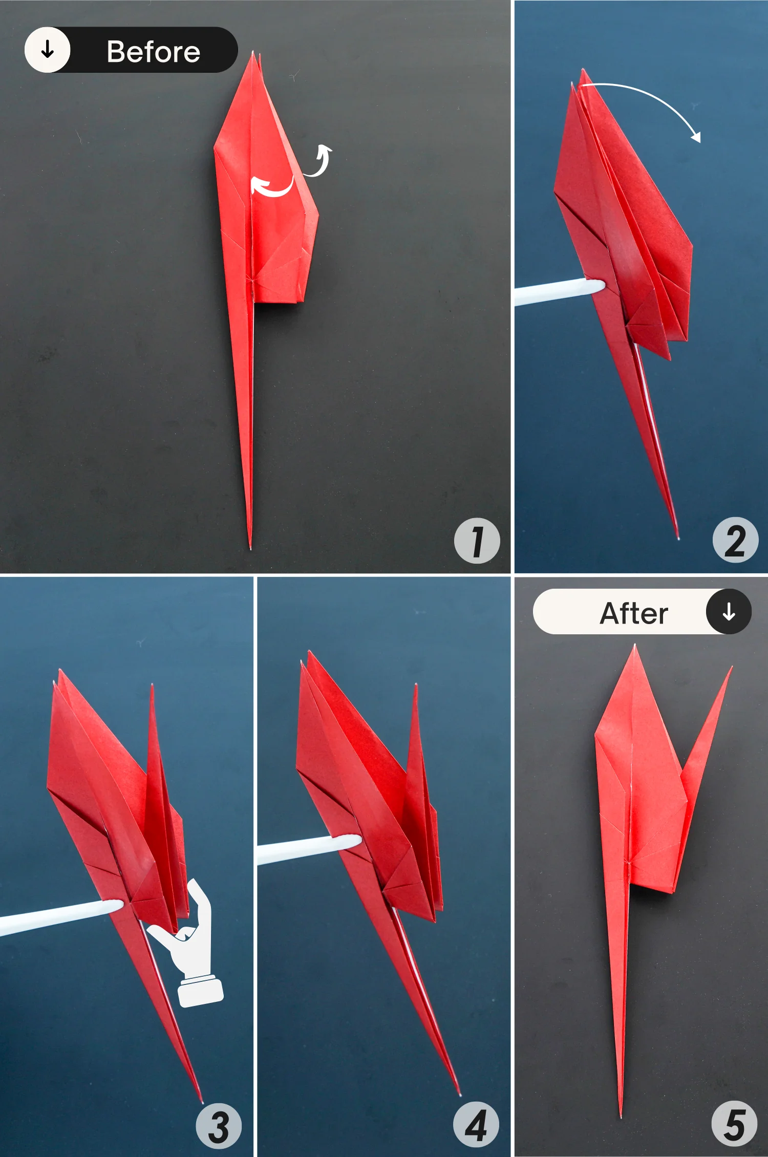 origami flamingo| origamiok.com