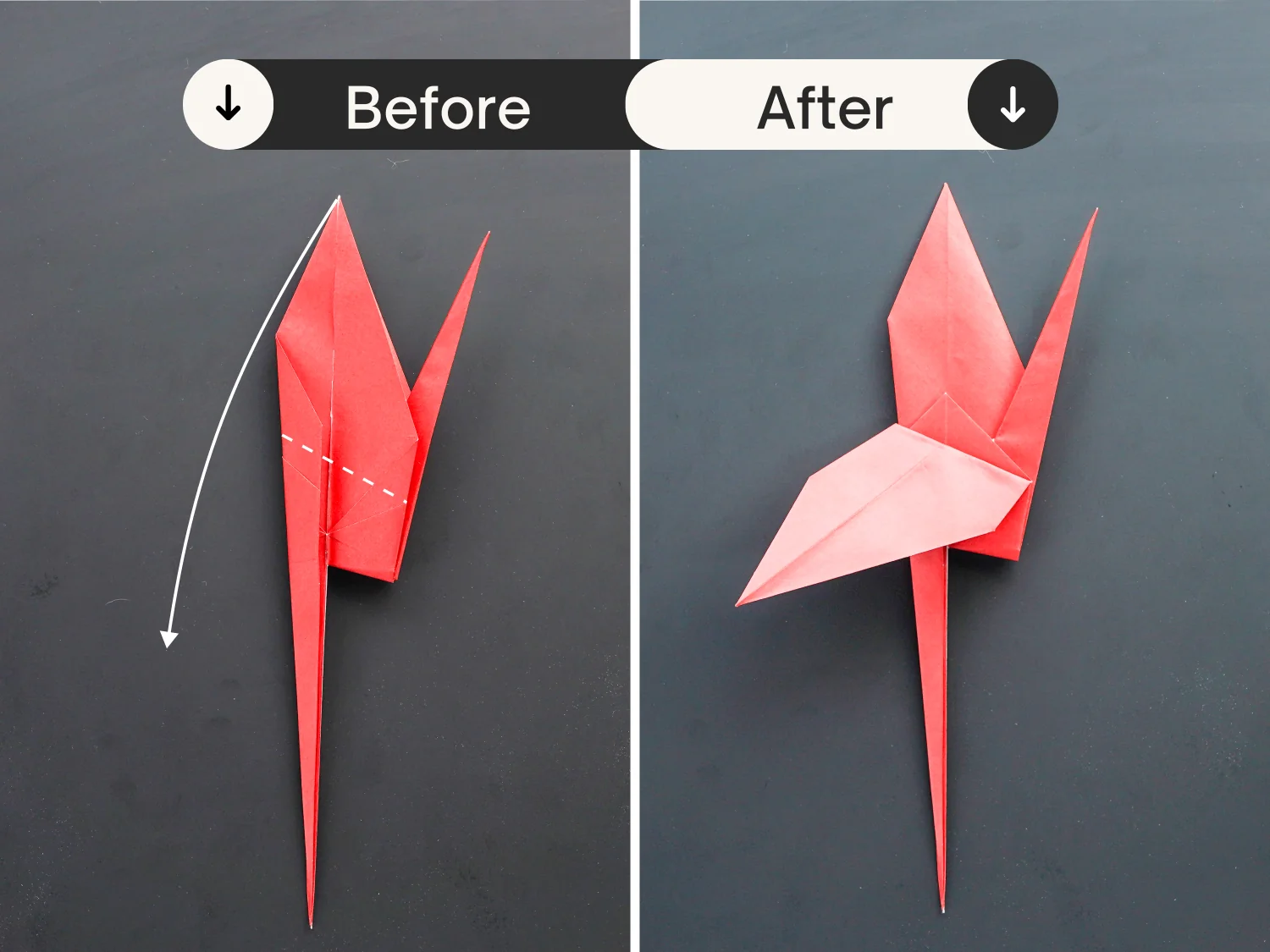 origami flamingo| origamiok.com