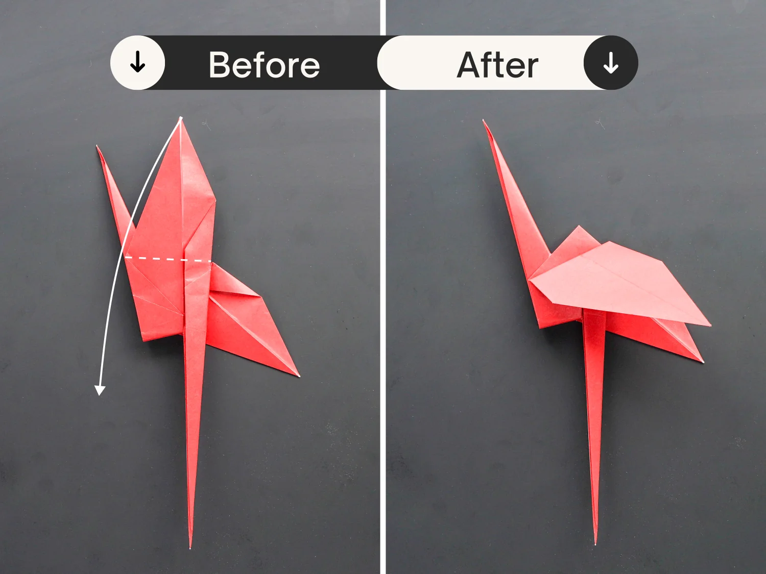 origami flamingo| origamiok.com