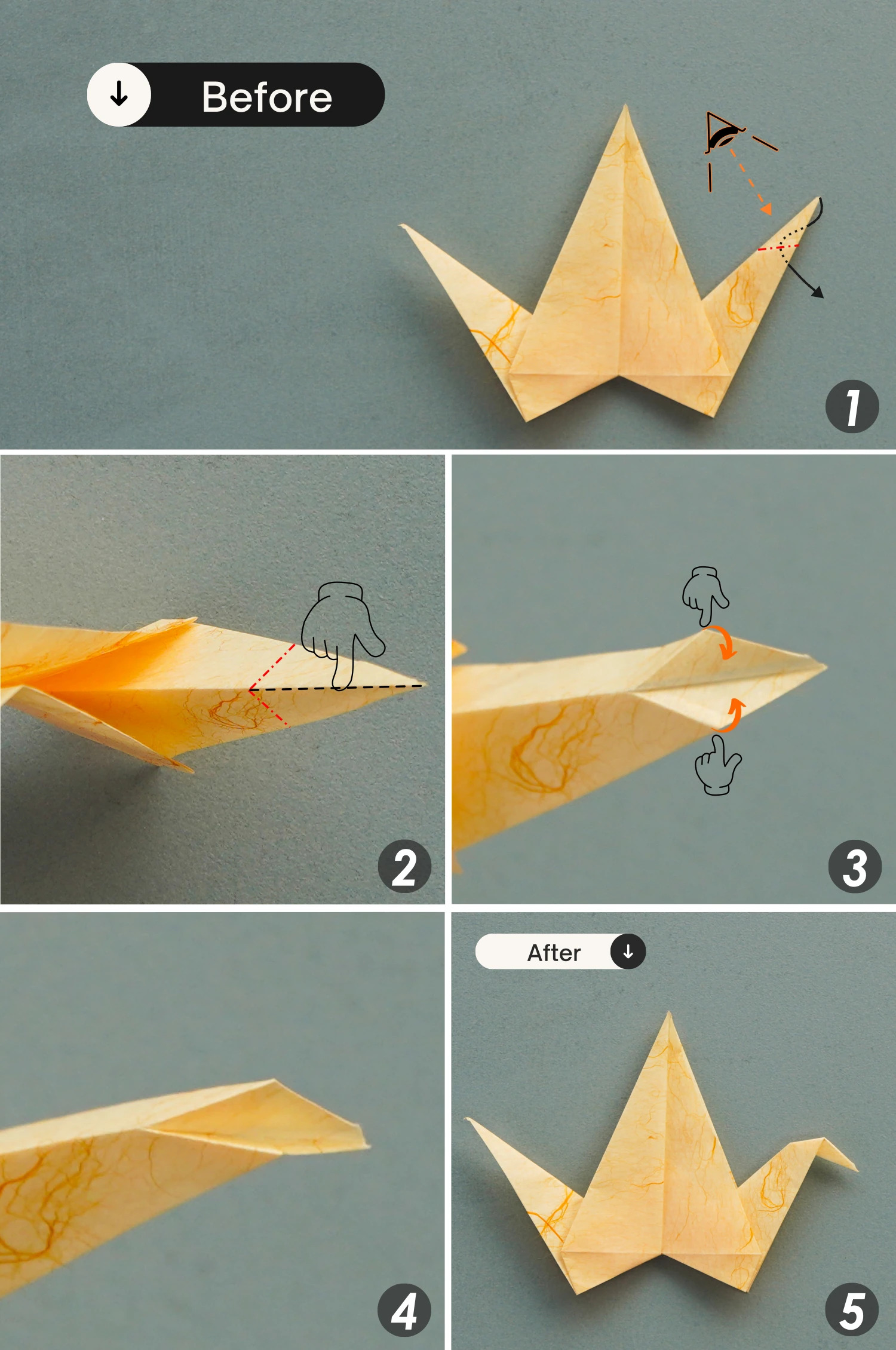 origami flapping bird | origamiok.com