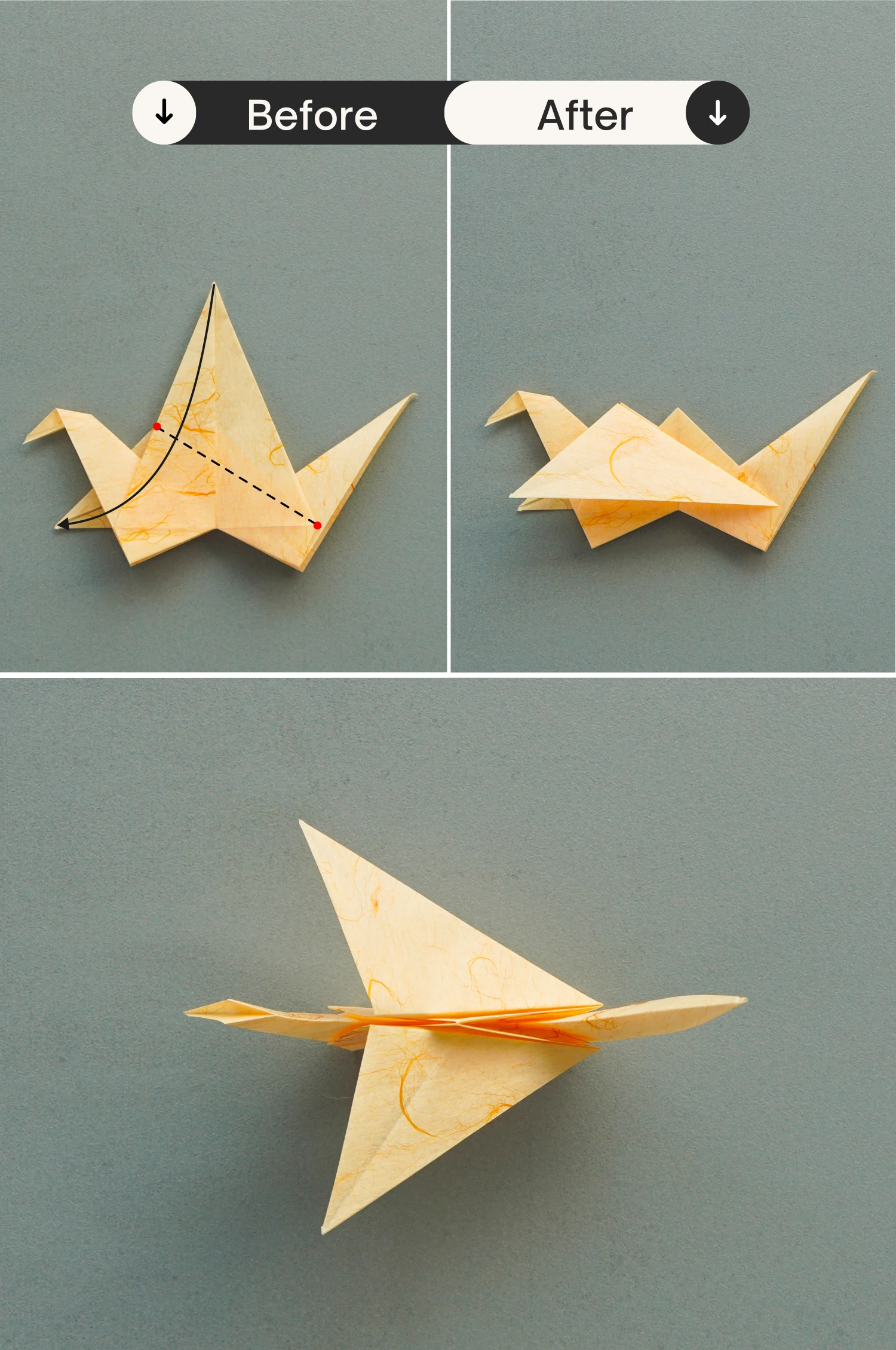 origami flapping bird | origamiok.com