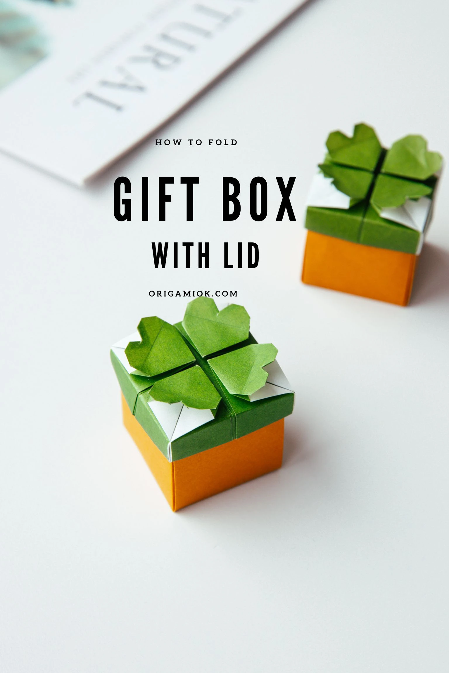 origami gift box with lid | origamiok