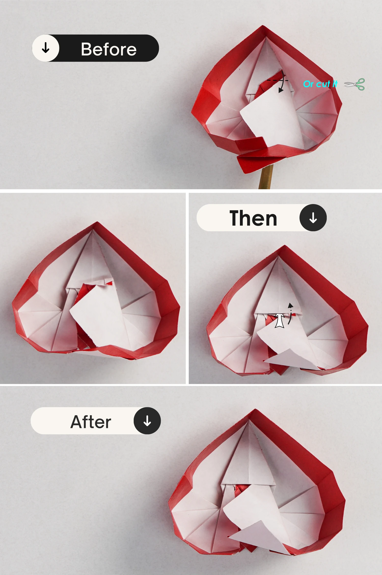 origami heart box with lid | origamiok.com