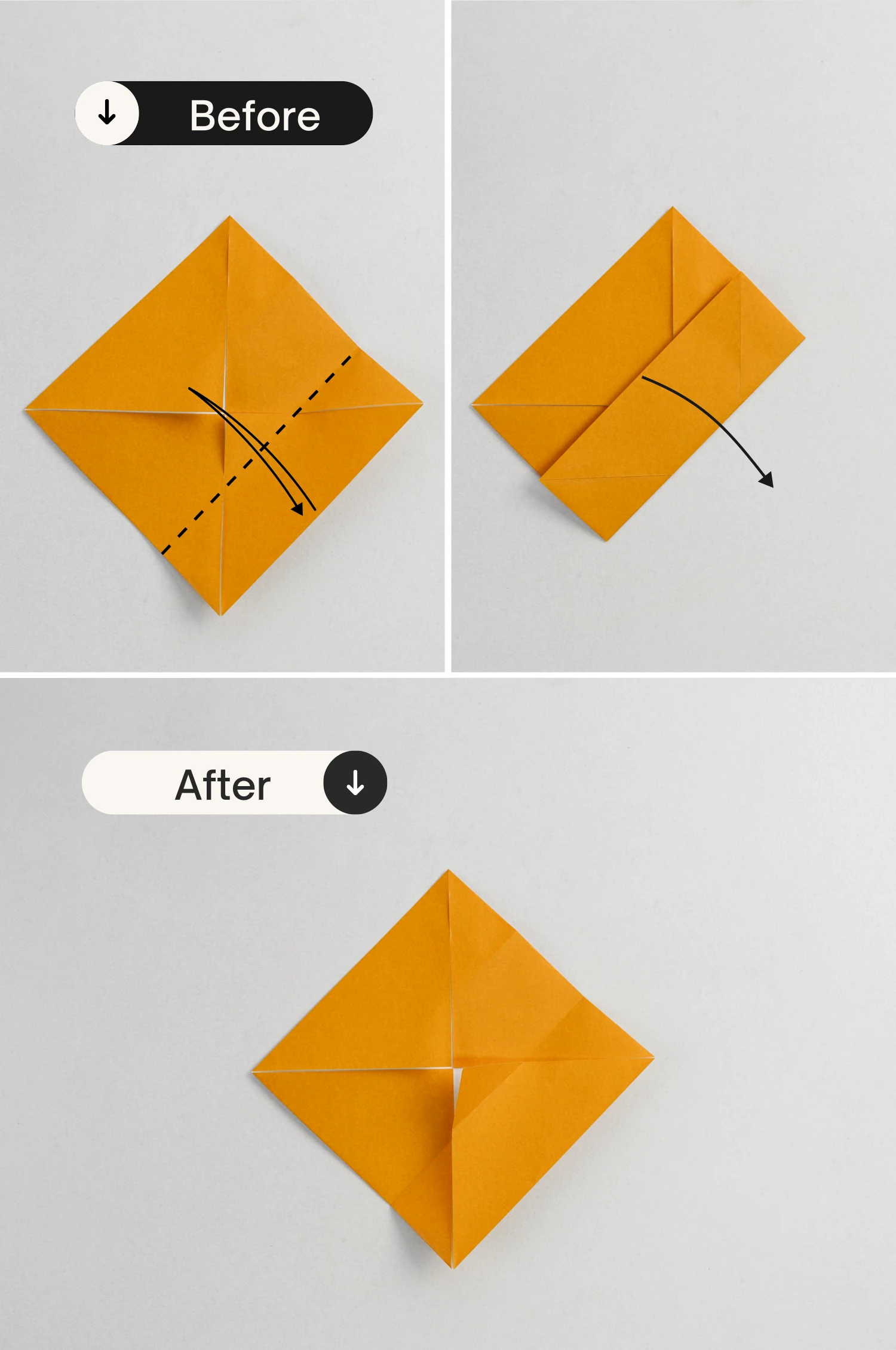 origami hinged square box | origamiok.com