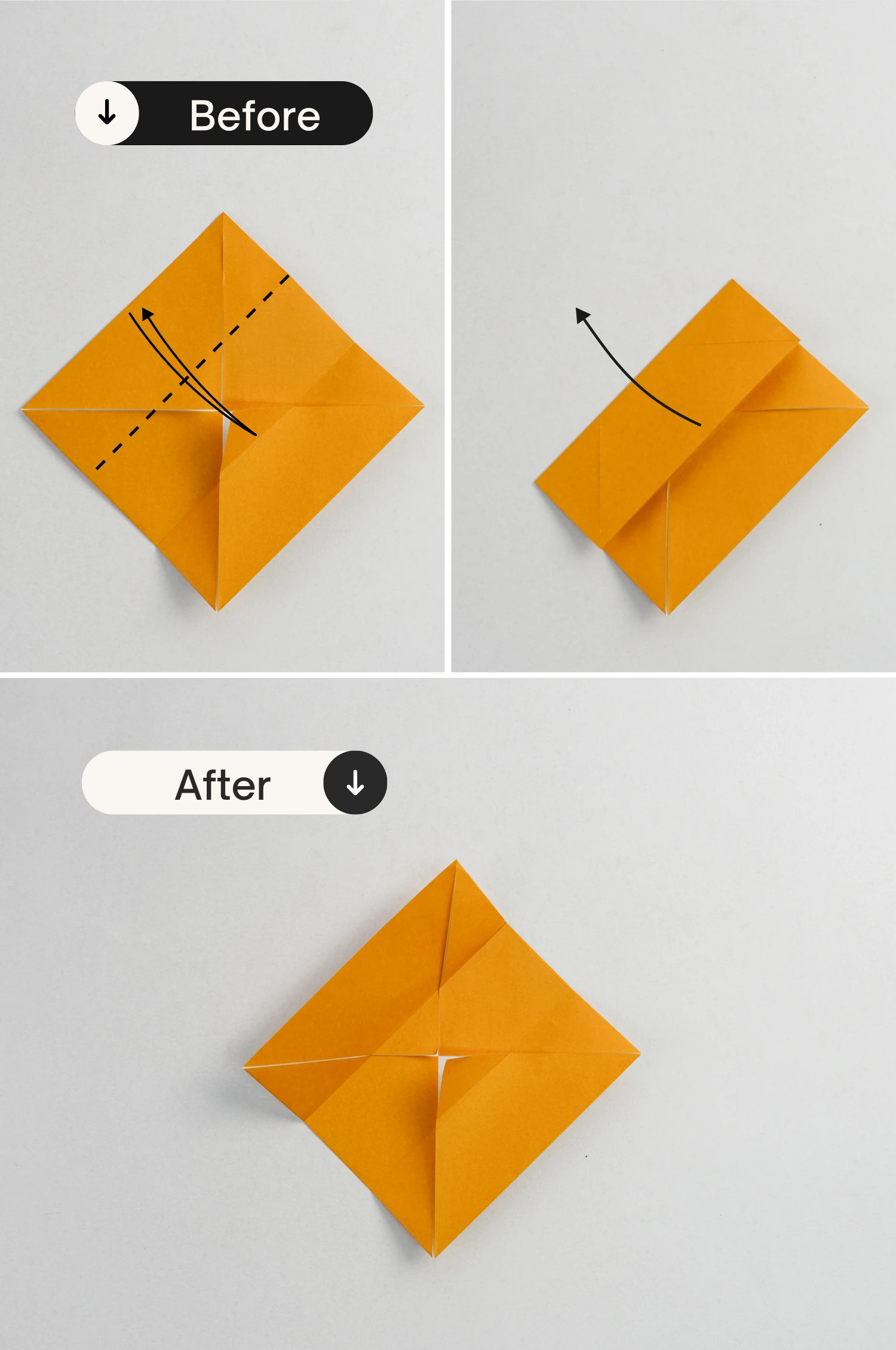 origami hinged square box | origamiok.com