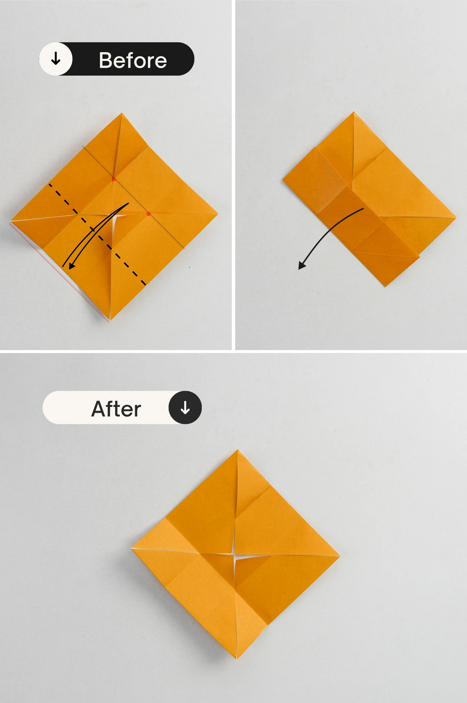 origami hinged square box | origamiok.com