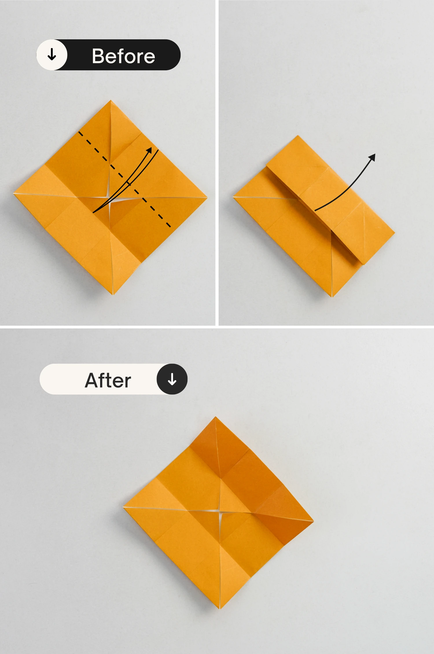 origami hinged square box | origamiok.com