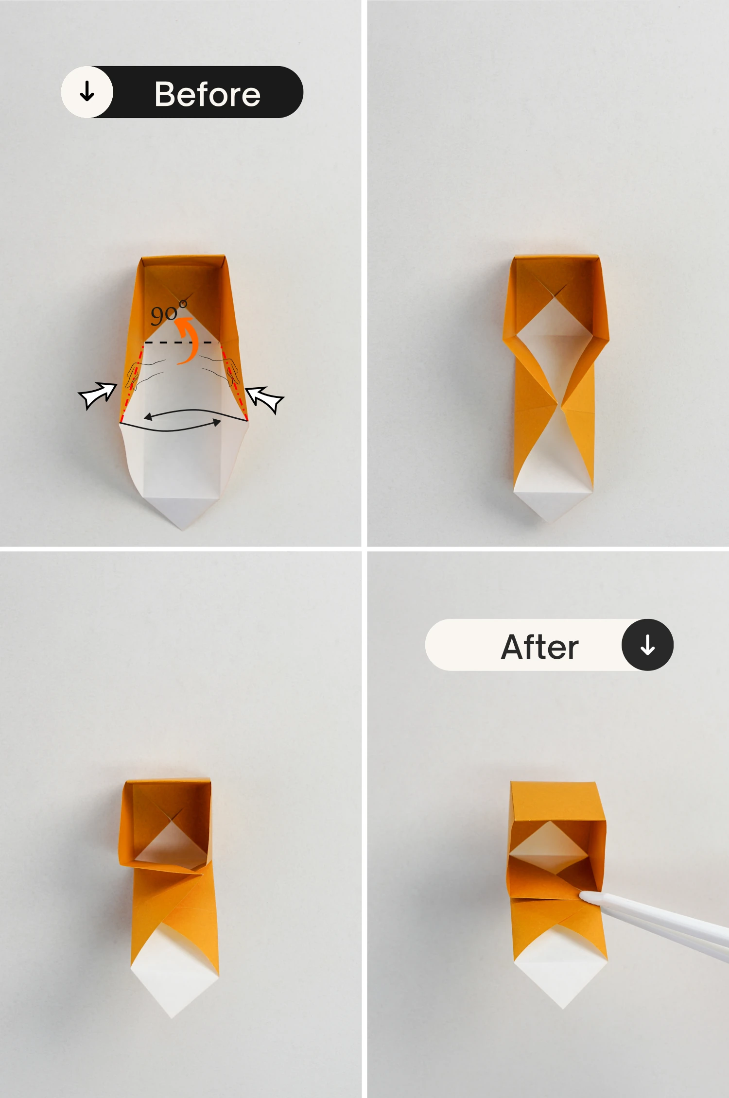 origami hinged square box | origamiok.com