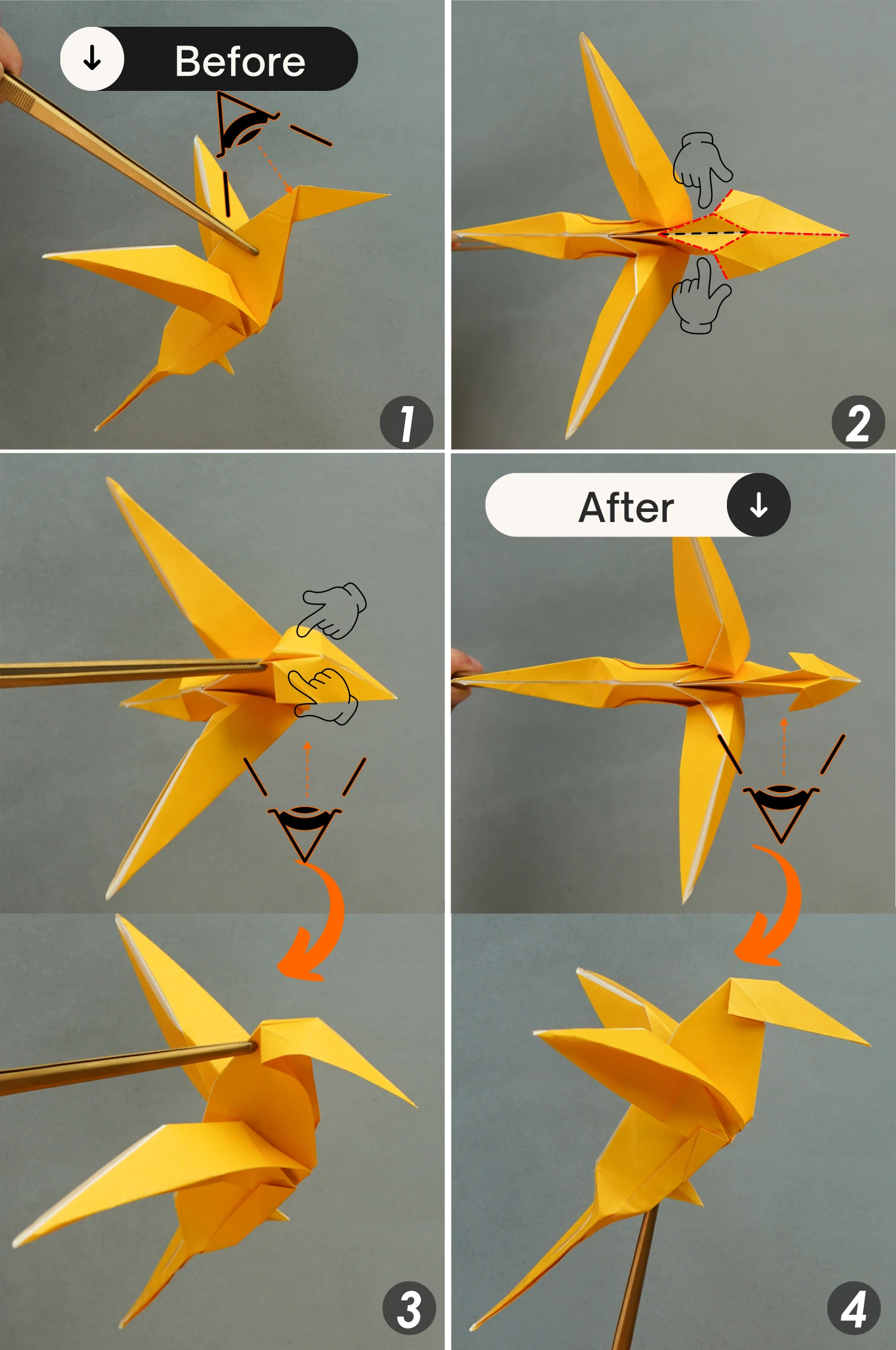 origami hummingbird| origamiok.com