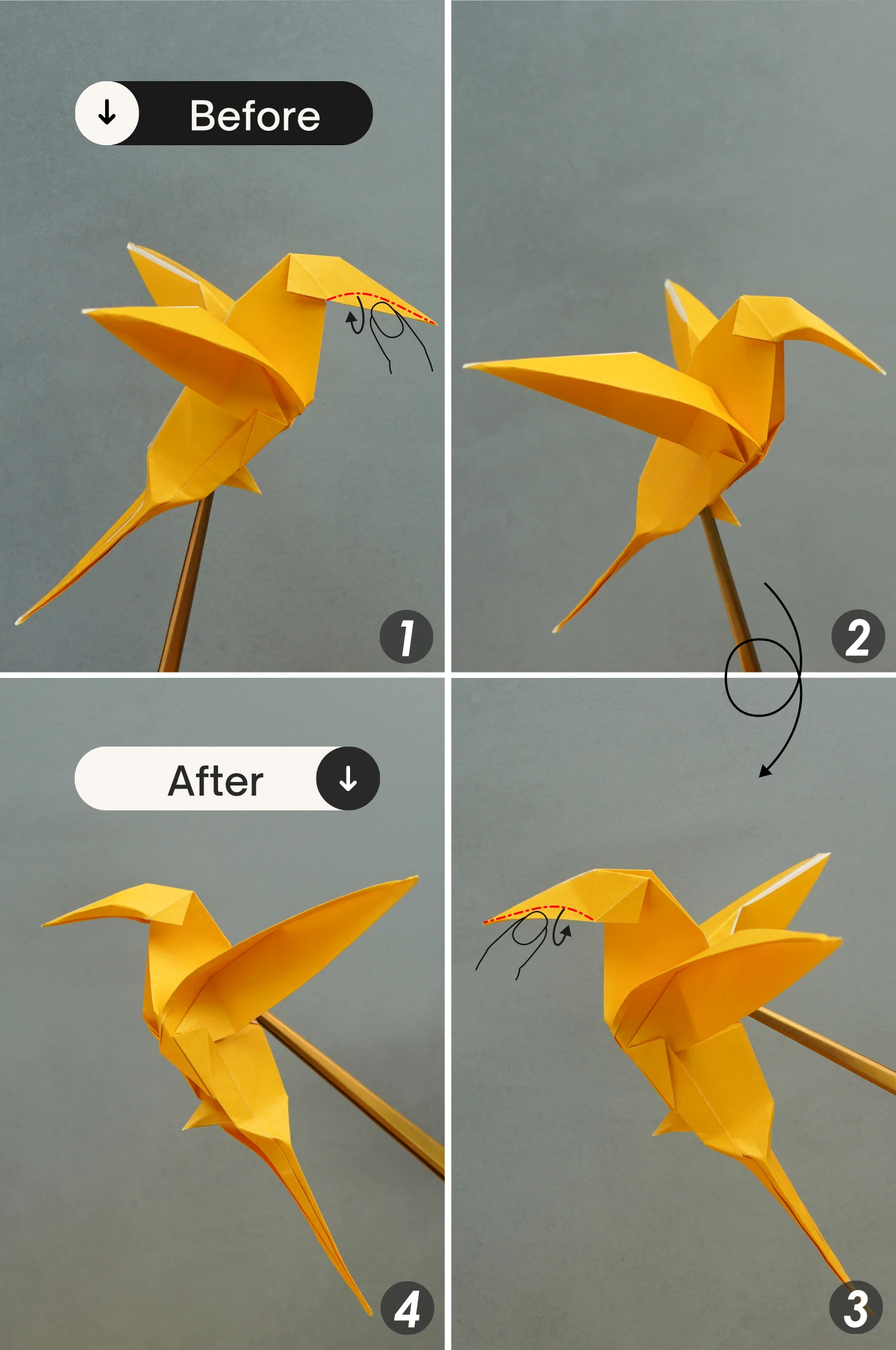 origami hummingbird| origamiok.com