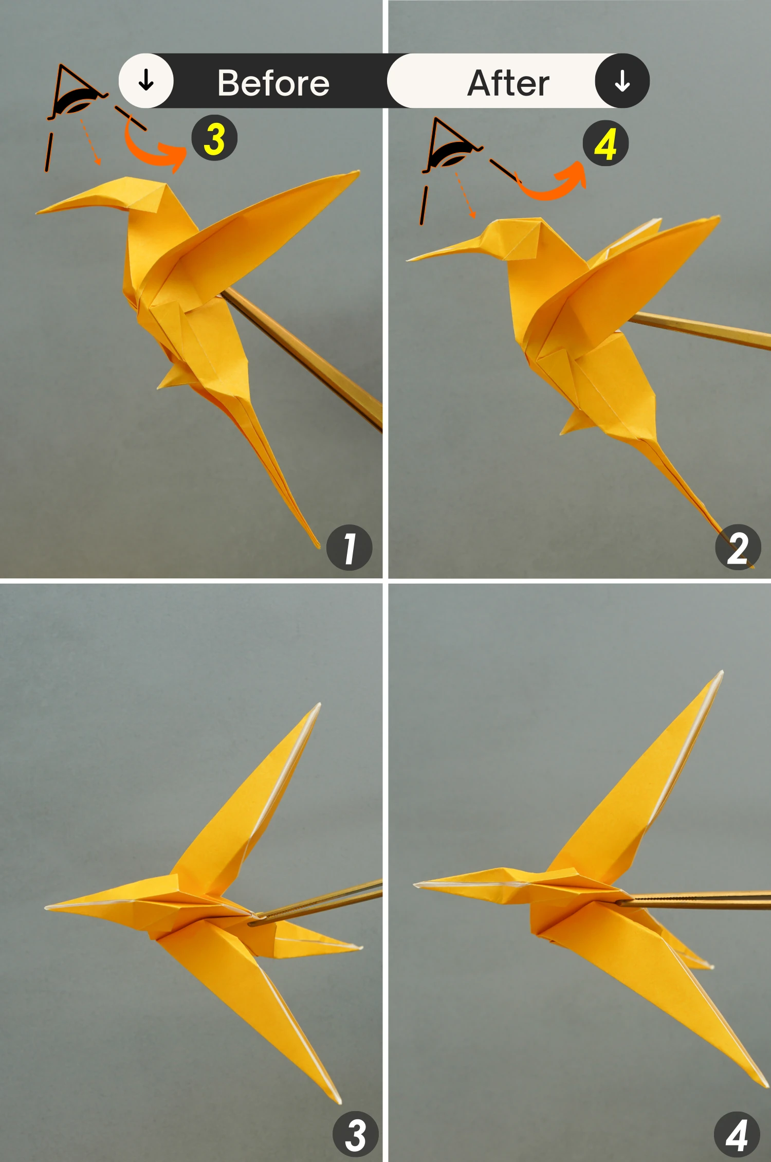 origami hummingbird| origamiok.com