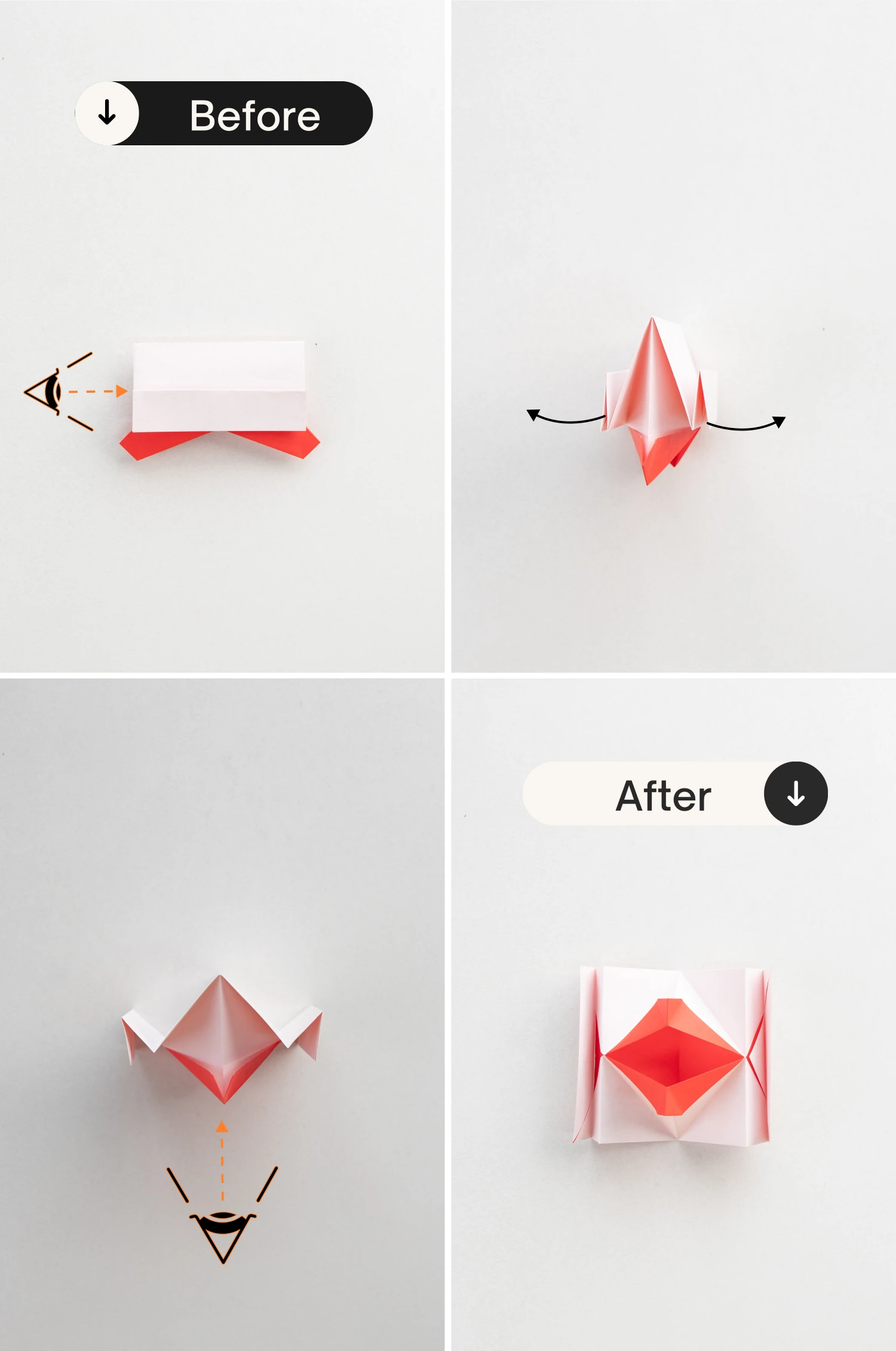 How to Fold Origami Lips - Kissing Lips - OrigamiOK