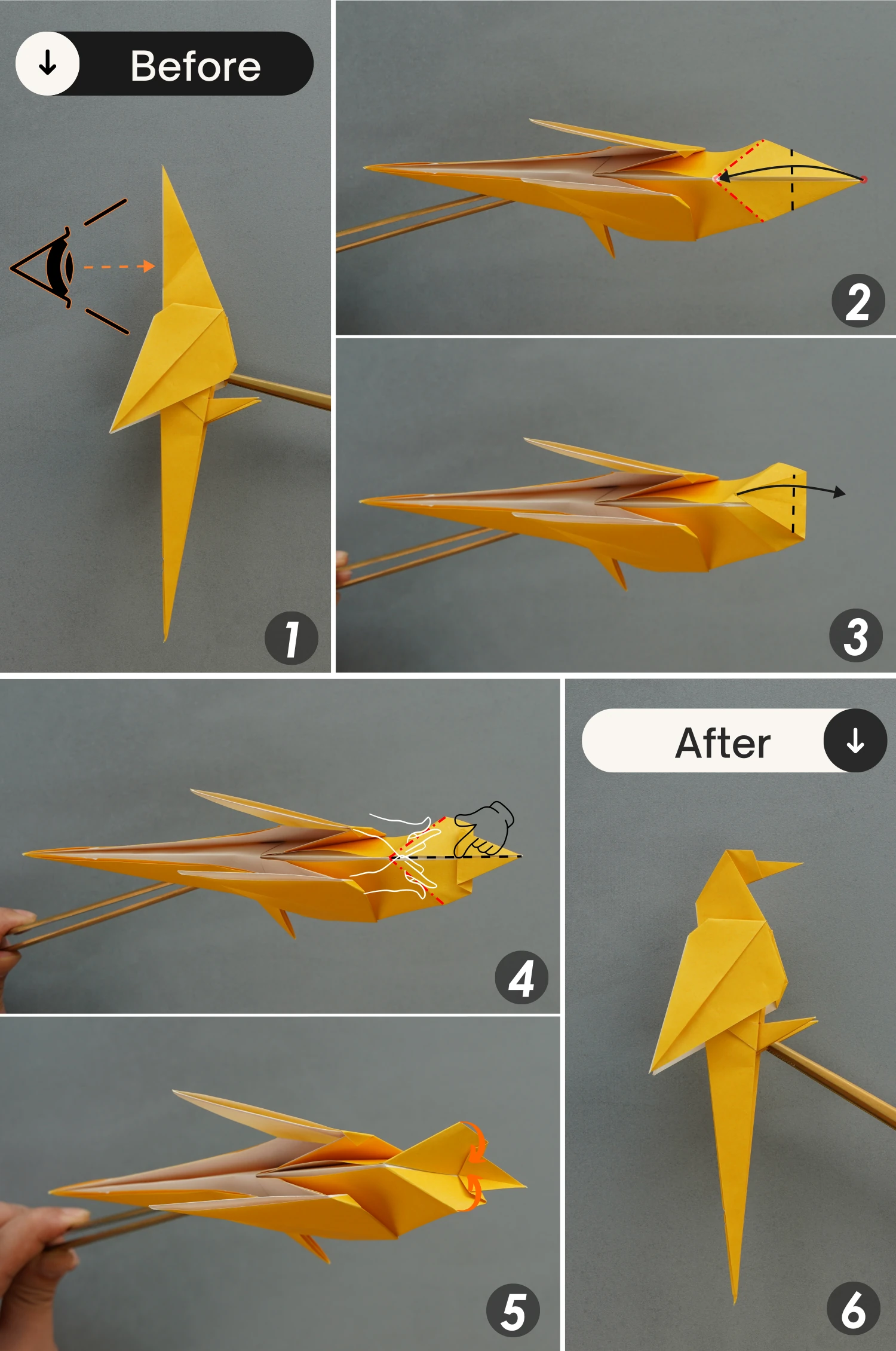 origami parrot| origamiok.com