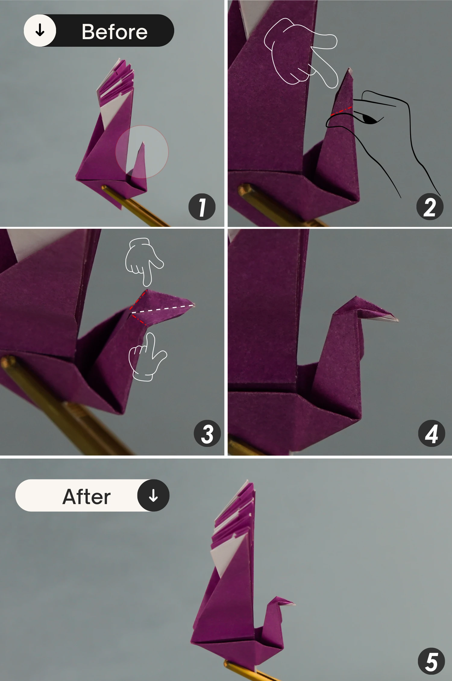 origami peacock| origamiok.com