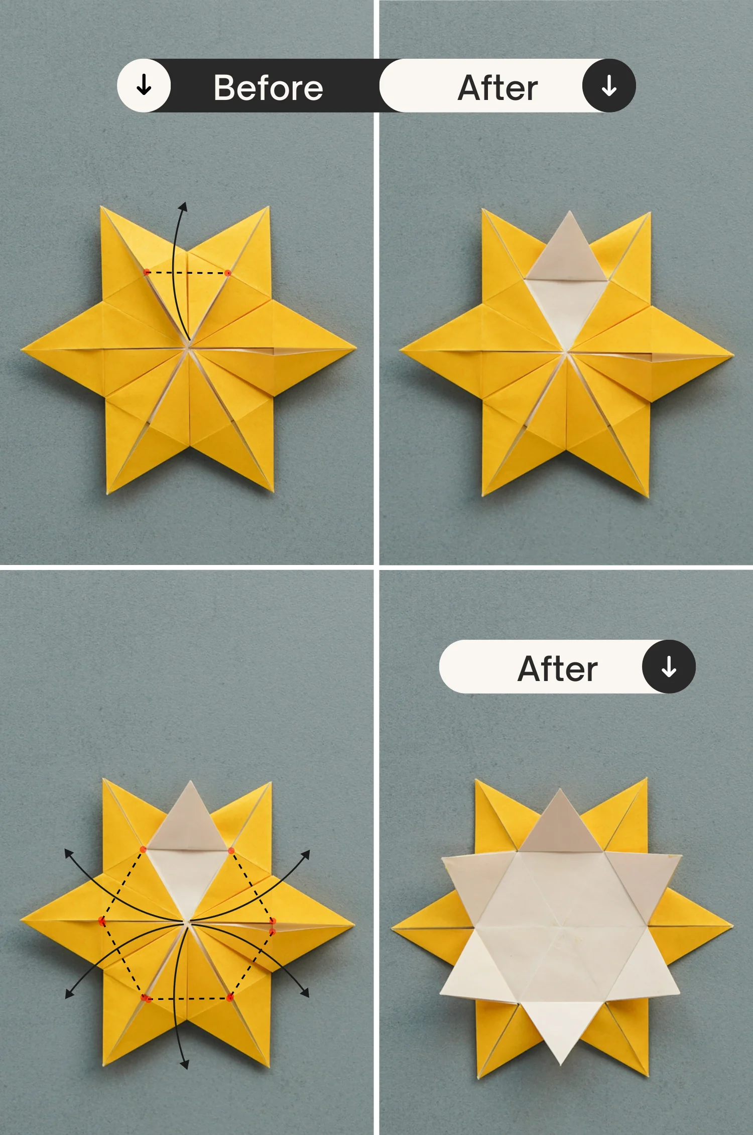 origami snowflake| origamiok.com