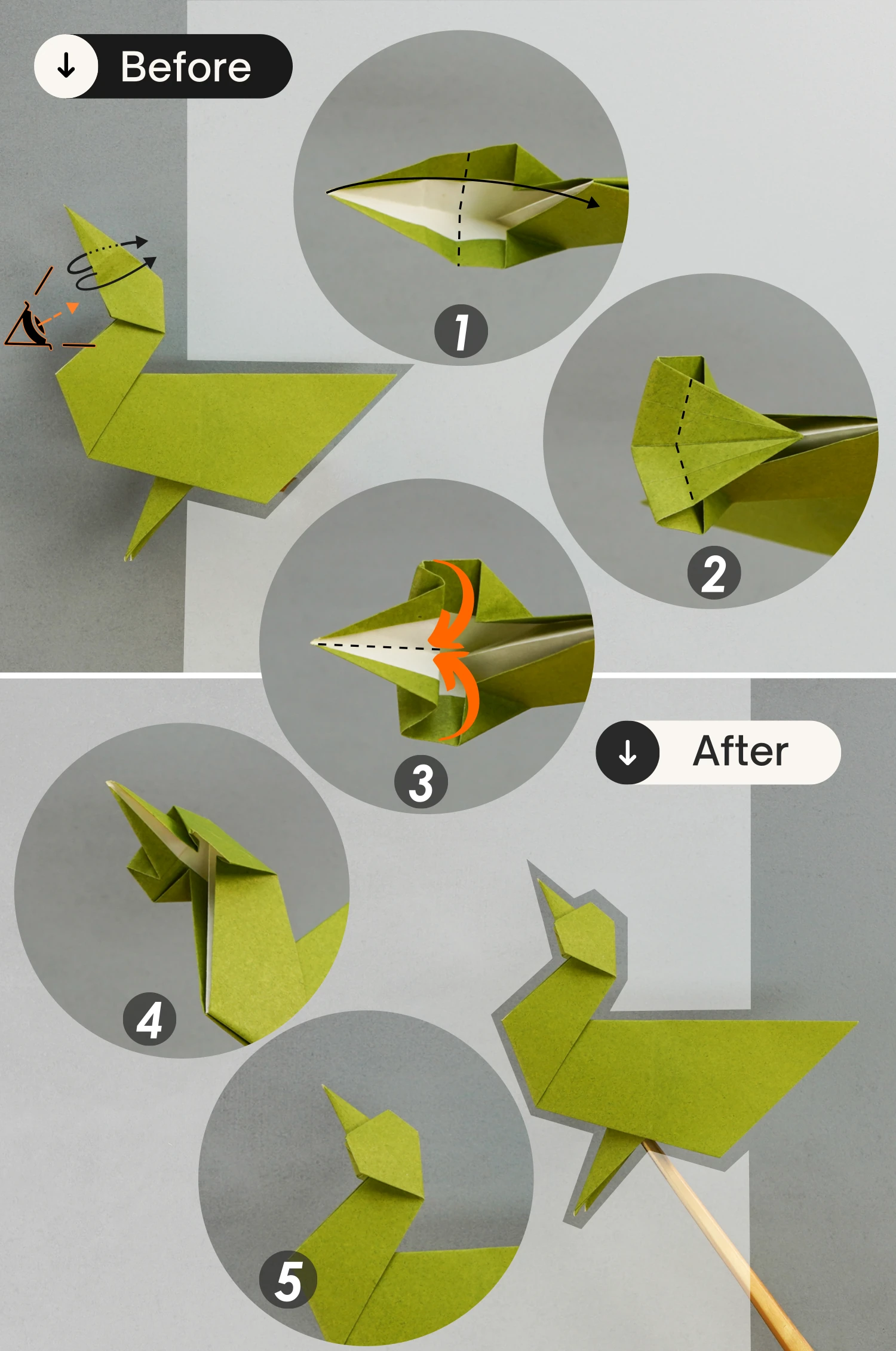 origami goose| origamiok