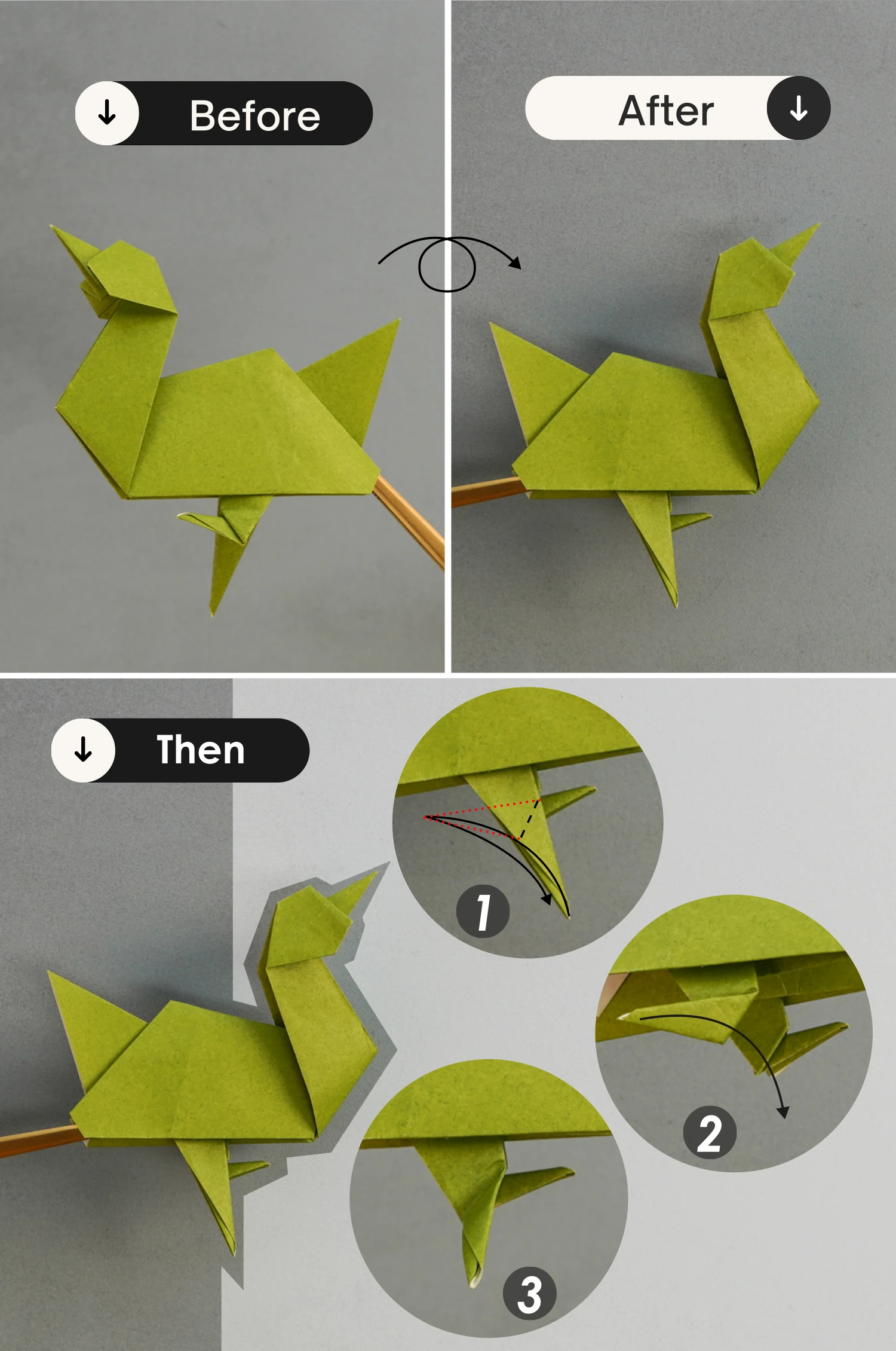 origami goose| origamiok