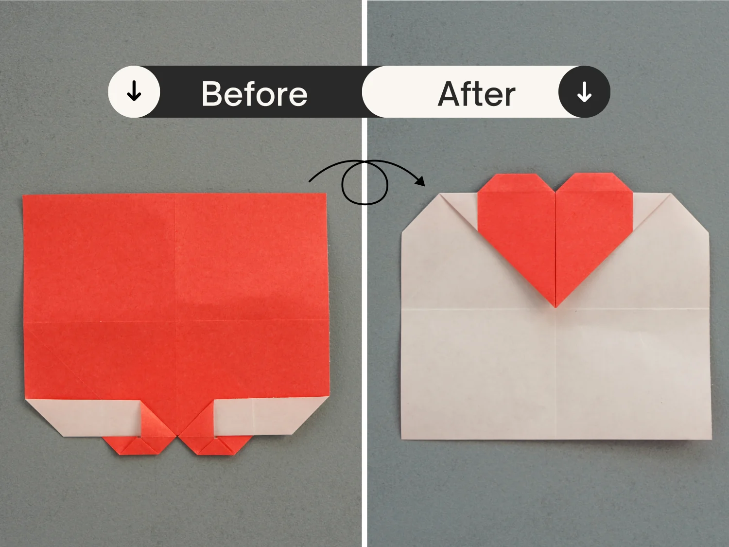 Origami heart envelope | OrigamiOk