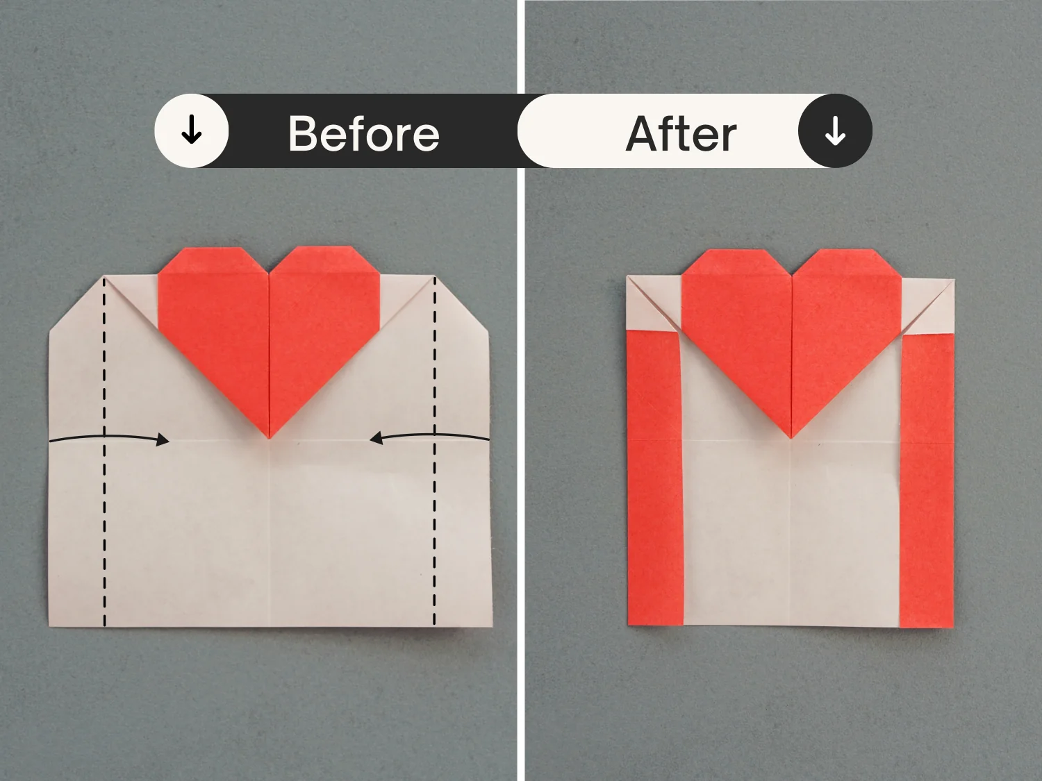 Origami heart envelope | OrigamiOk