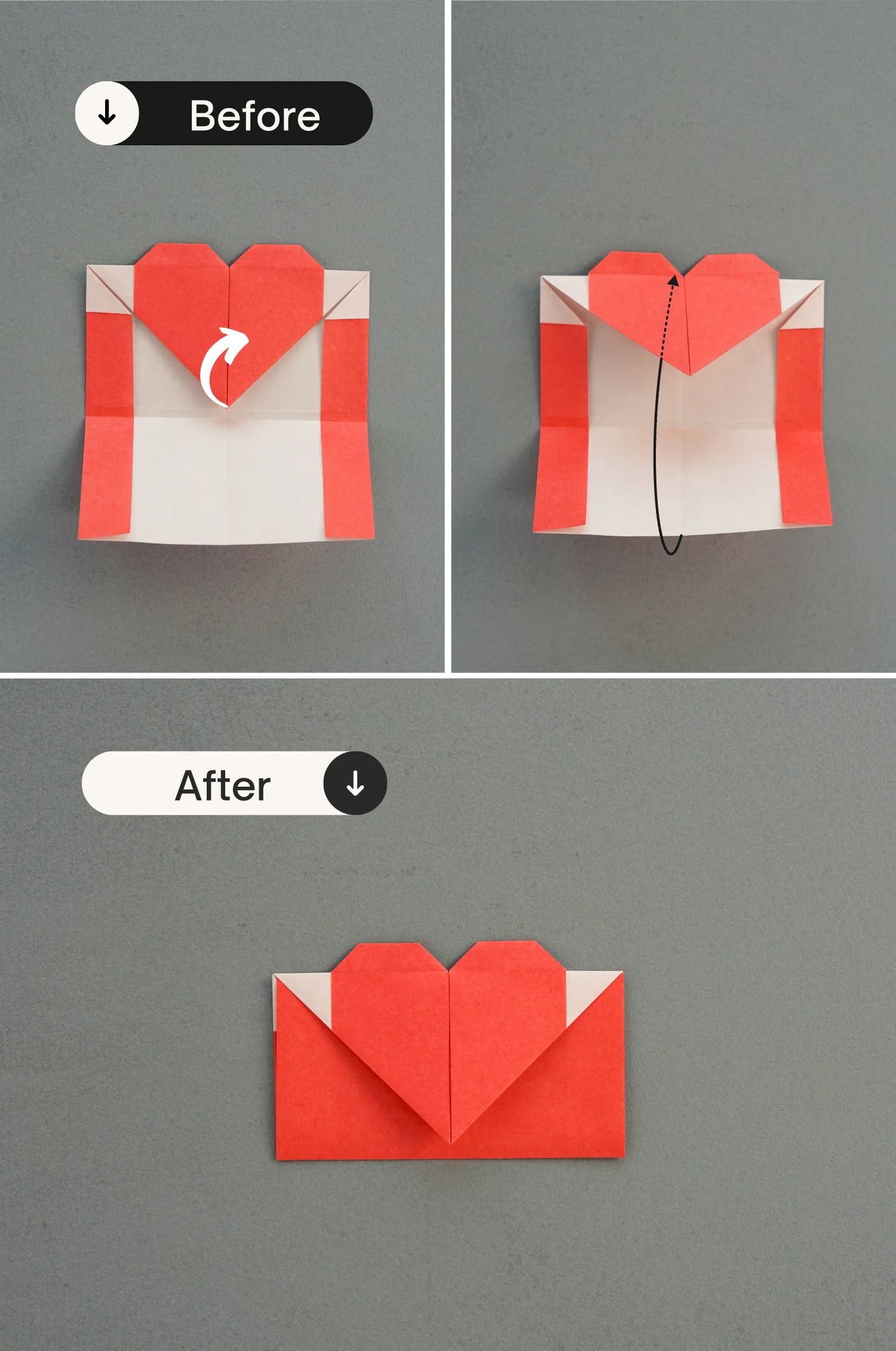 Origami heart envelope | OrigamiOk