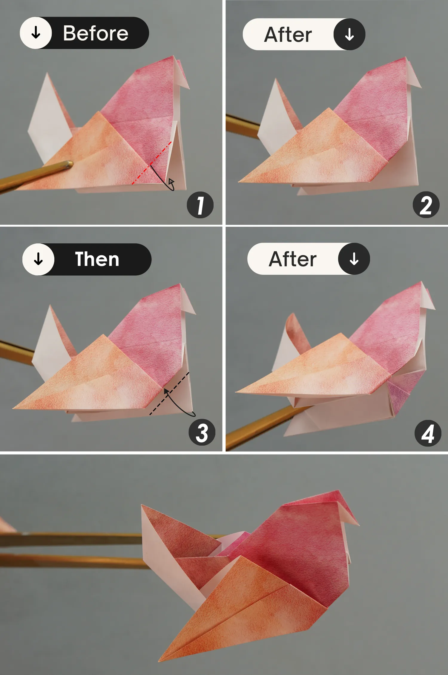 origami pigeon| origamiok