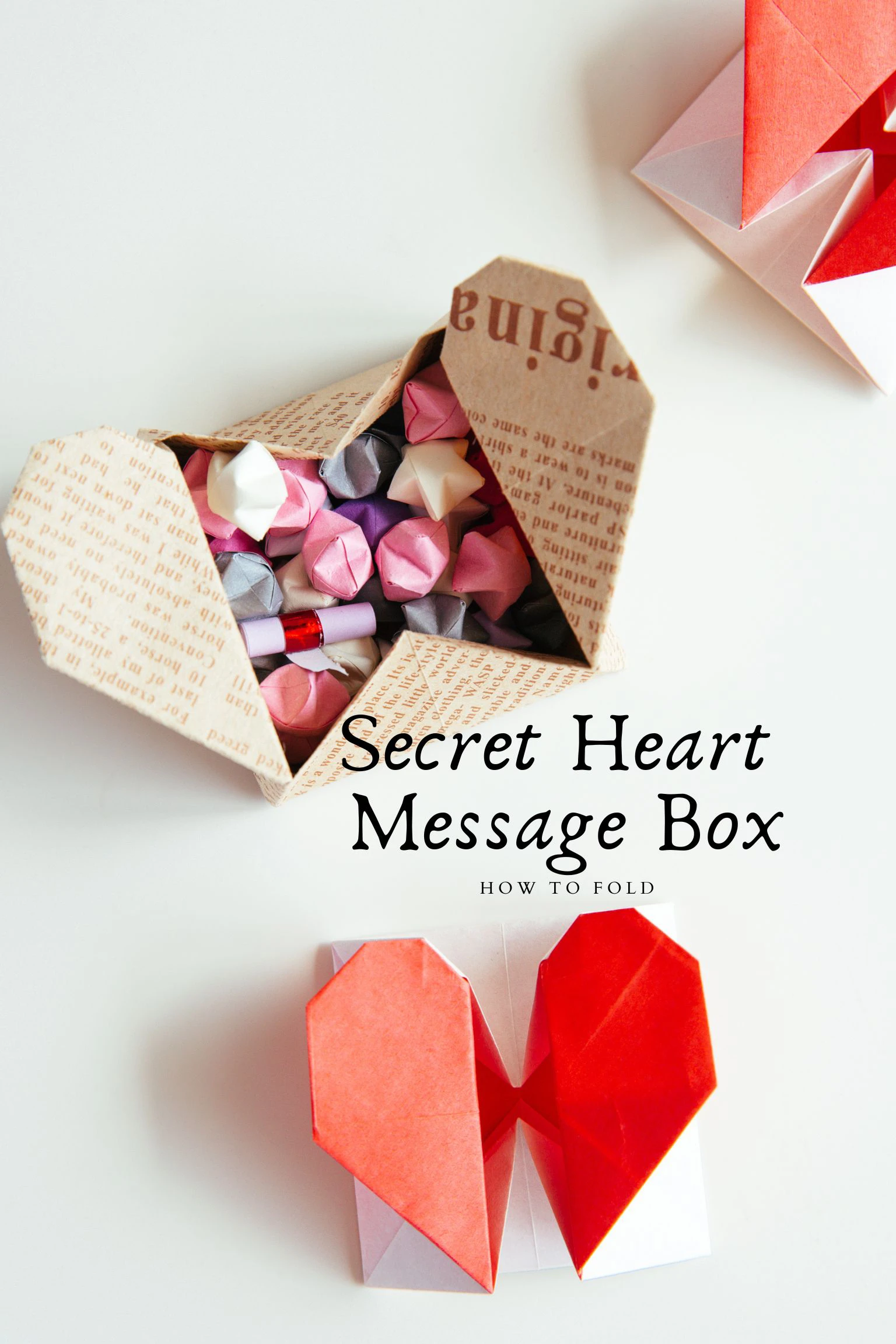 origami secret hear message box | origamiok