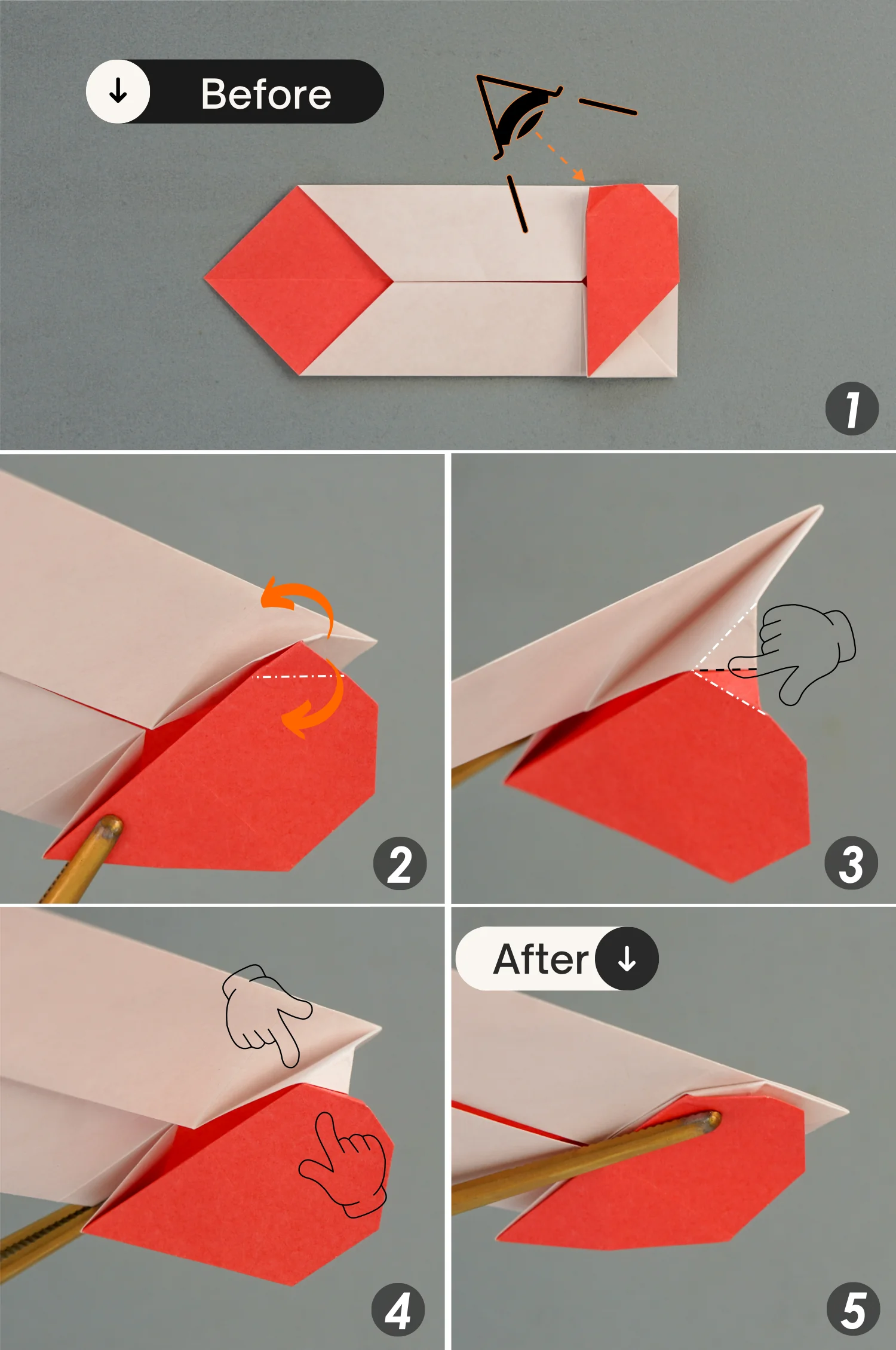 Origami origami secret heart message box | OrigamiOk