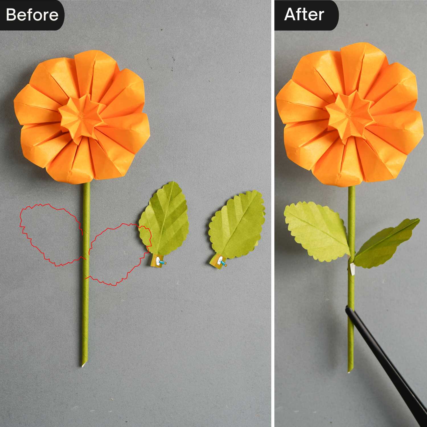 assemble origami sunflower | origamiok
