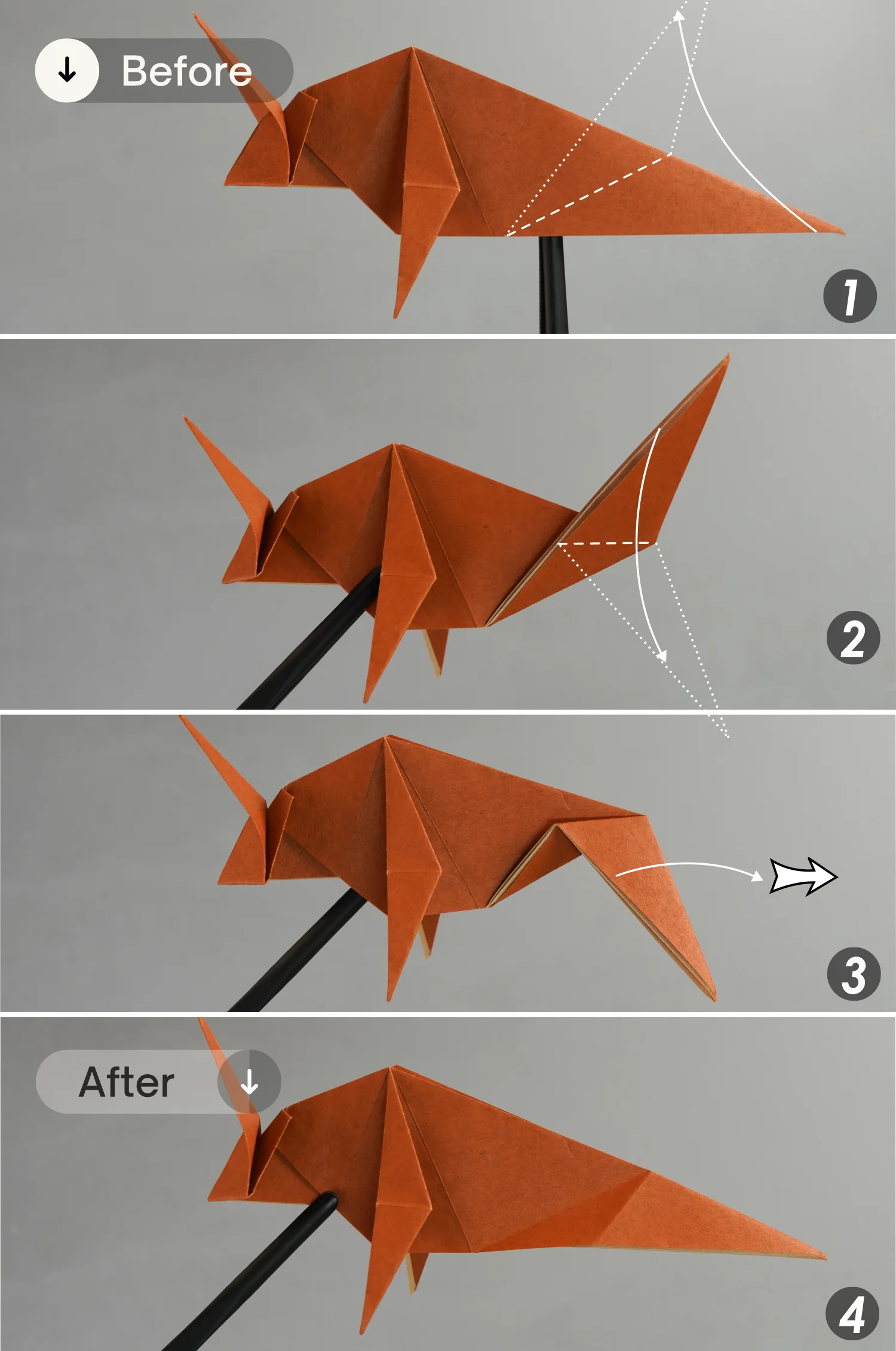 origami bull | origamiok