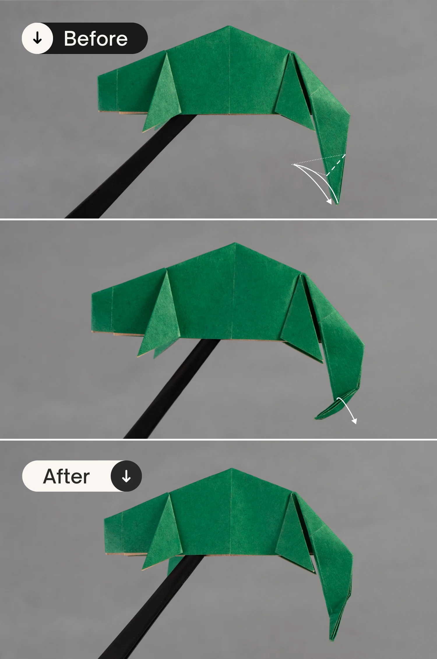 origami chameleon | origamiok